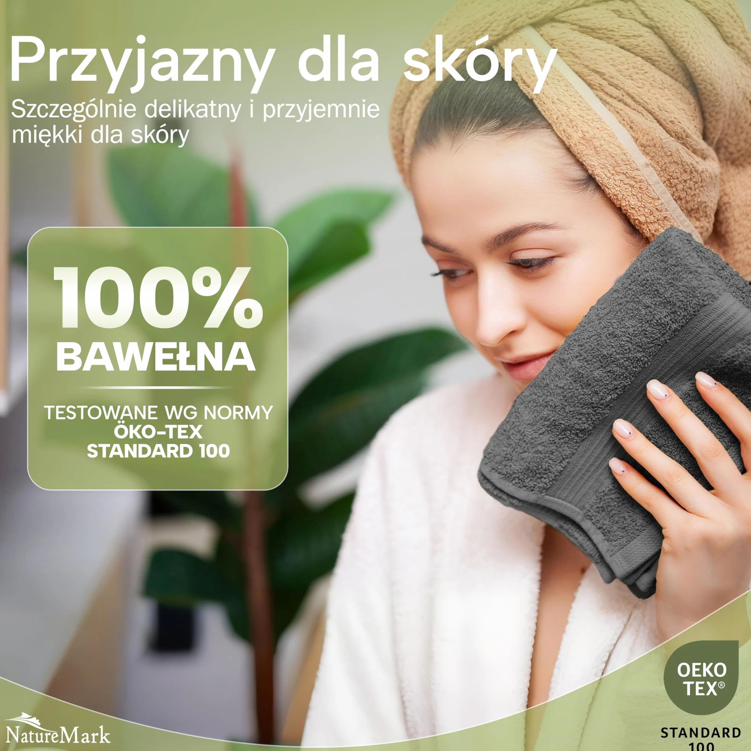NatureMark Ręczniki gościnne – Zestaw 12 sztuk (30x50 cm), 100% bawełna, certyfikat Oeko-Tex, miękkie, chłonne i łatwe w pielęgnacji – Do łazienki, dla gości i spa – Kolor Antracyt/Szary