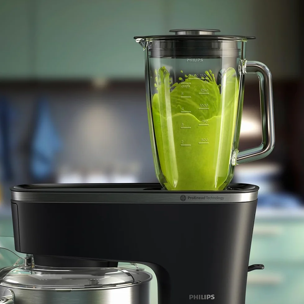 Philips Domestic Appliances Akcesoria do słoika blendera. Szklany słój o pojemności 1,5L, technologia ProBlend, Możliwość mycia w zmywarce. Przezroczysty.(HR0721/00)