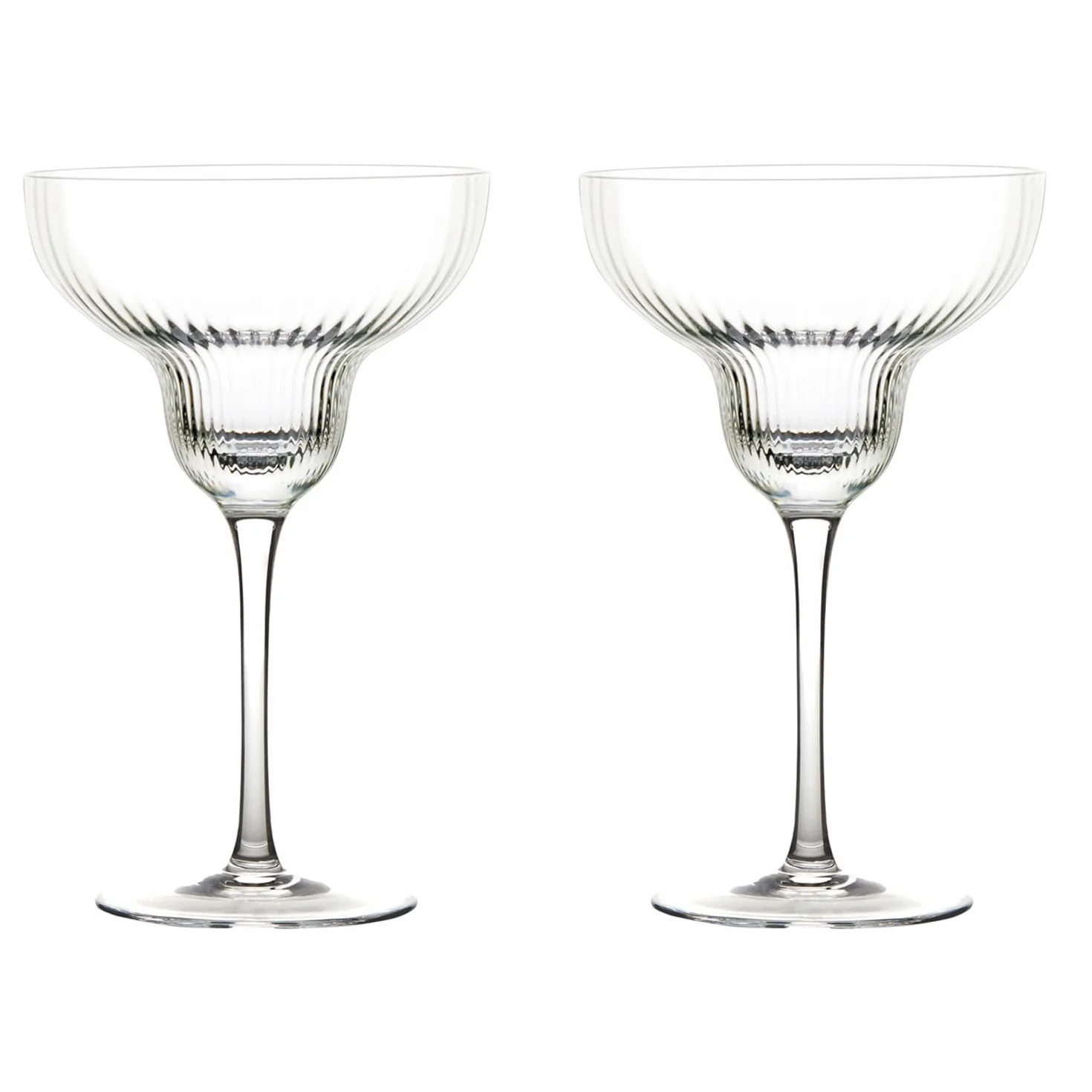 Empire Ręcznie robione kieliszki do margarity idealne do margarity, daiquiris, pina colady lub deserów - 400 ml - Przezroczyste - Zestaw 2 eleganckich kieliszków koktajlowych