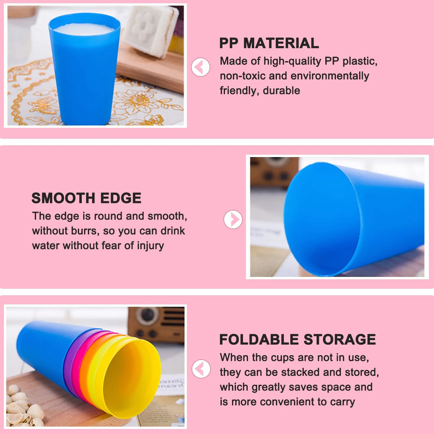 Lovesmile 24 plastikowe kubki wielokrotnego użytku, 250 ml, wielokrotnego użytku, plastikowe kubki, na urodziny, imprezę, piknik