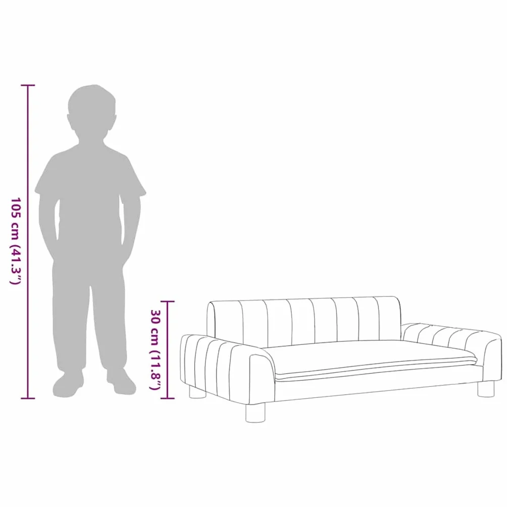 vidaXL Sofa dla dzieci, kremowa, 90x53x30 cm, obita tkaniną