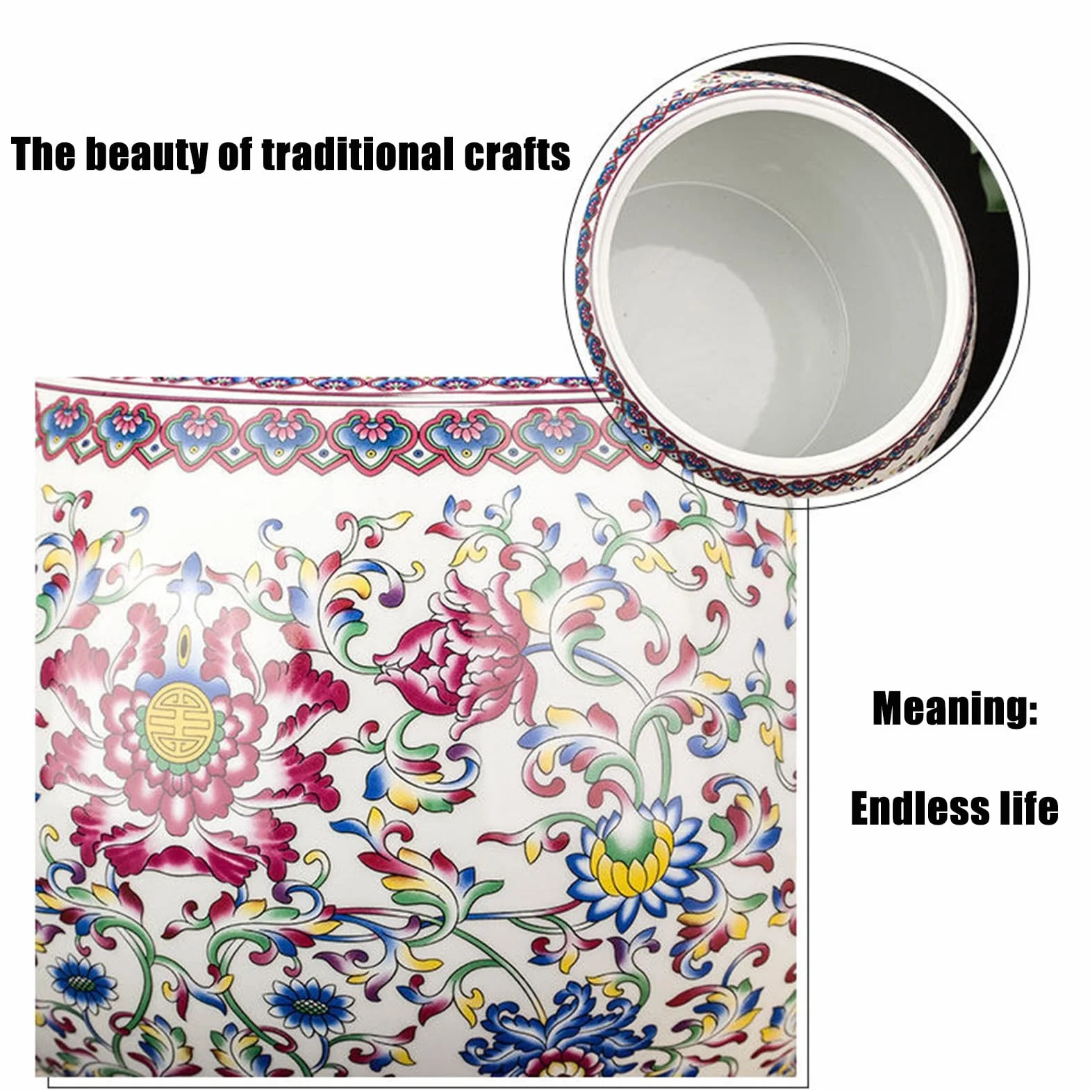 Ceramiczne wiadro na ryż z pokrywką, hermetyczny pojemnik do przechowywania żywności, na ryż, soję, mąkę kukurydzianą, płatki owsiane, pojemnik na blat