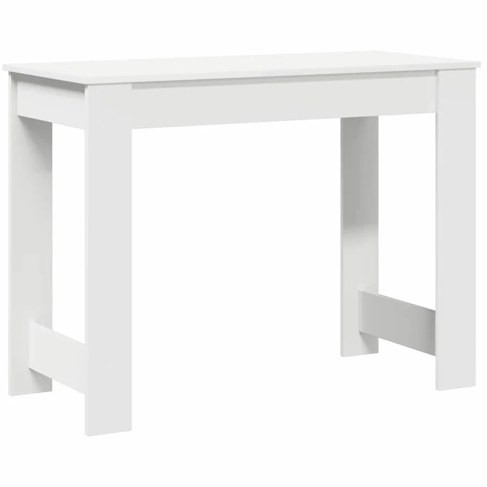 Biurko białe 100 x 45 x 75 cm z materiału drewnopochodnego, stół roboczy z dużym blatem do komputera i przyborów do pisania, stół biurowy z dużą ilością miejsca do przechowywania segregatorów
