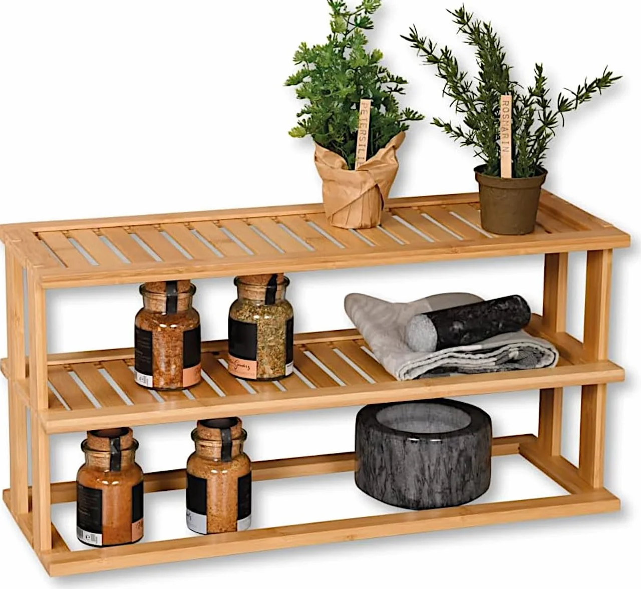 Kesper | regał kuchenny, materiał: bambus, wymiary: 55 x 27 x 20 cm, kolor: brązowy | 58806