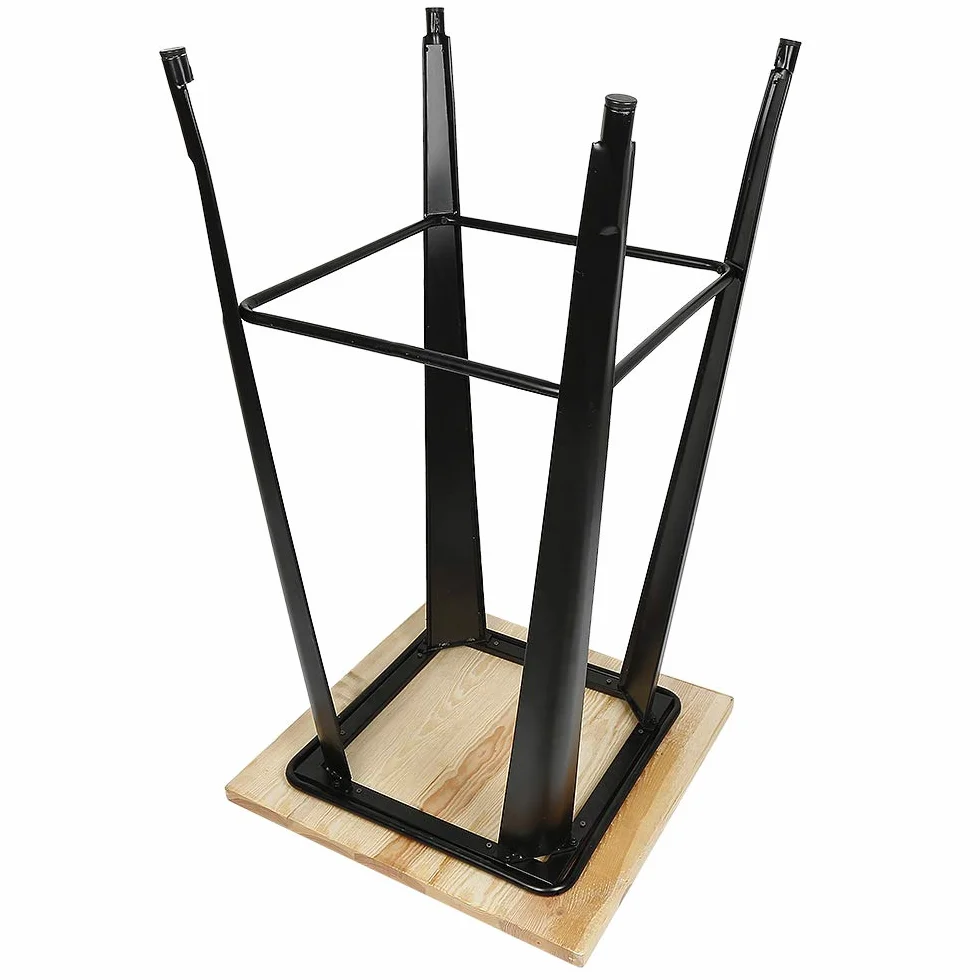 Stolik barowy drewniany metalowy stół jedzący stojący żelazo industrialny stół bistro, kwadratowy wysoki stół 60 x 60 x 110 cm jeść stojący metalowy styl industrialny, dla 2-4 osób