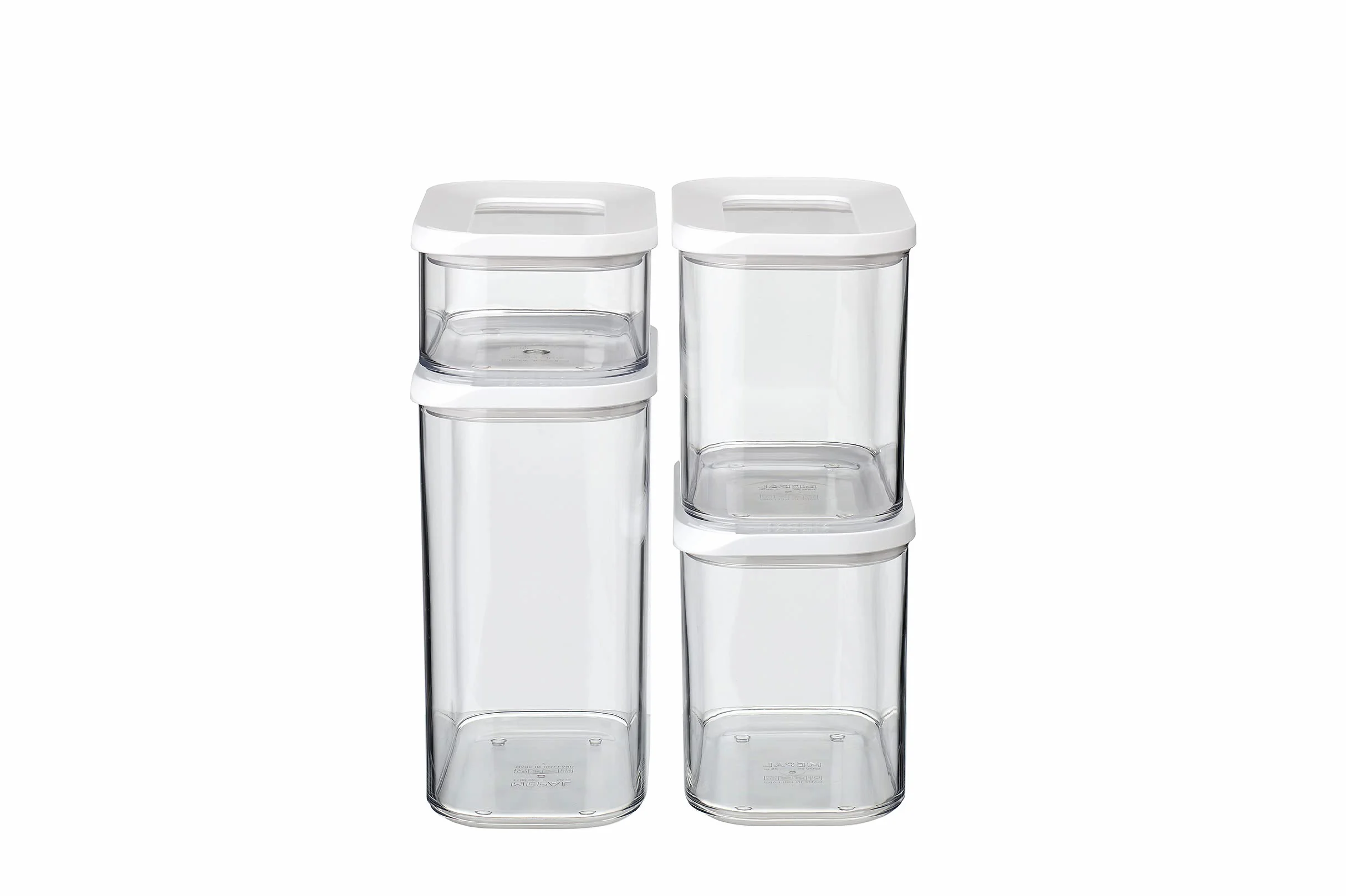 Mepal Pojemniki do Przechowywania Żywności, 4 Elementy, Pojemniki na Żywność, Organizery, do Układania w Stos, Hermetyczne, 2 X 1000 Ml, 1 X 1500 Ml i 1 X 425 Ml, Kolor Biały