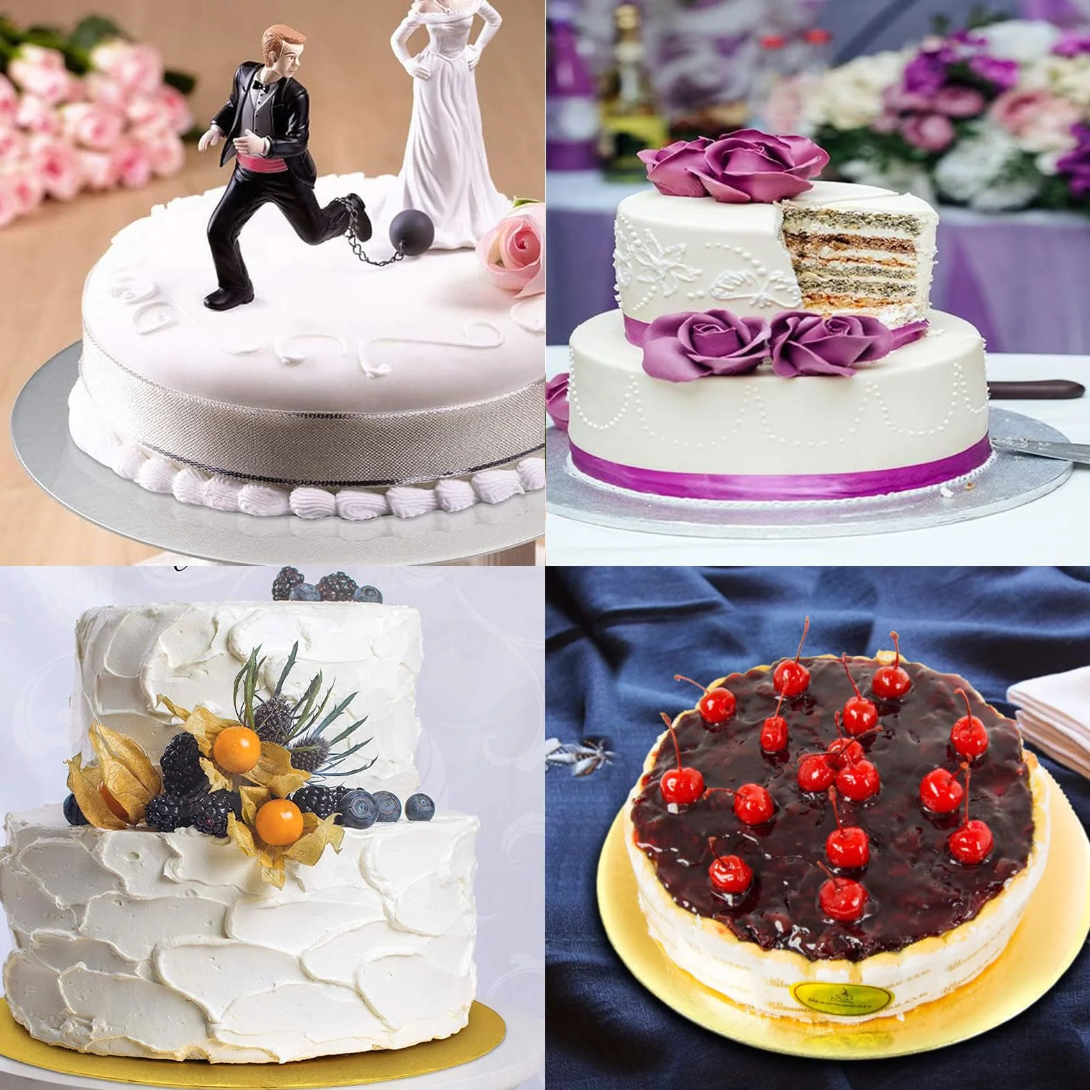 6 szt. podkładka na tort okrągła, deska do ciasta, okrągła 20 cm, patera na tort, karton złoty i srebrny, po 3 sztuki, biała podkładka do ciast i tortów, nadaje się do kontaktu z żywnością
