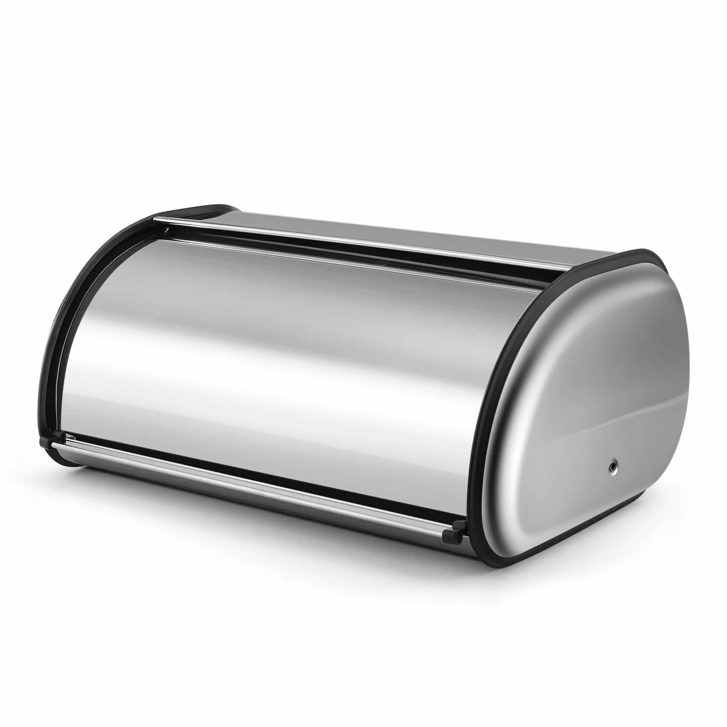 Flexzion Pojemnik na chleb ze stali nierdzewnej (43 cm) metalowa zwijana górna pokrywa pojemnik na chleb pojemnik do przechowywania kosz do domowego ciasta bułki bochenki ciasta naleśniki ciasteczka idealne do restauracji domu kuchni