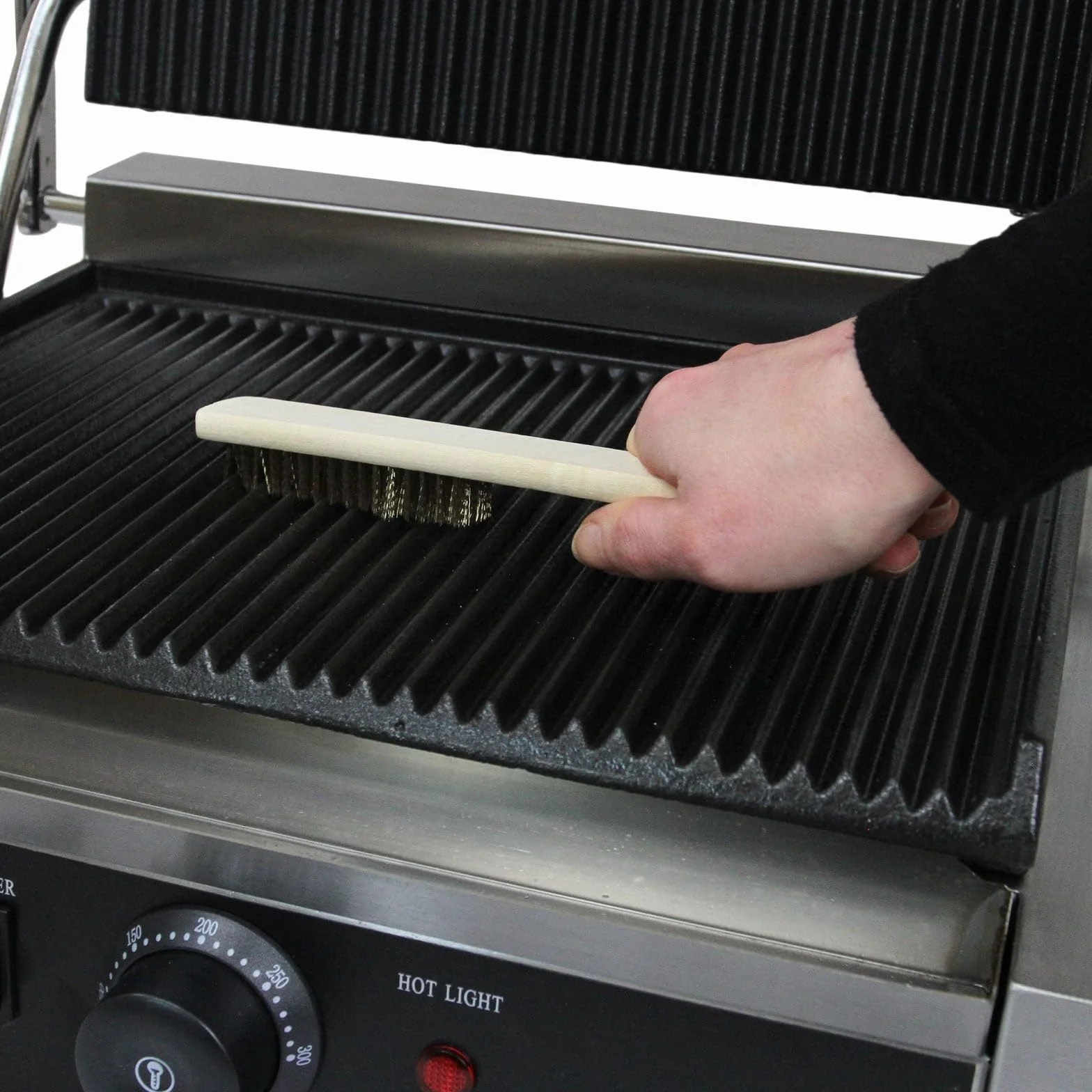 KuKoo grill kontaktowy (2200 W) - 2 płyty, temperatura 50-300°C, bezpłatna szczotka do czyszczenia + 2 tacki ociekowe, płyta grillowa Panini