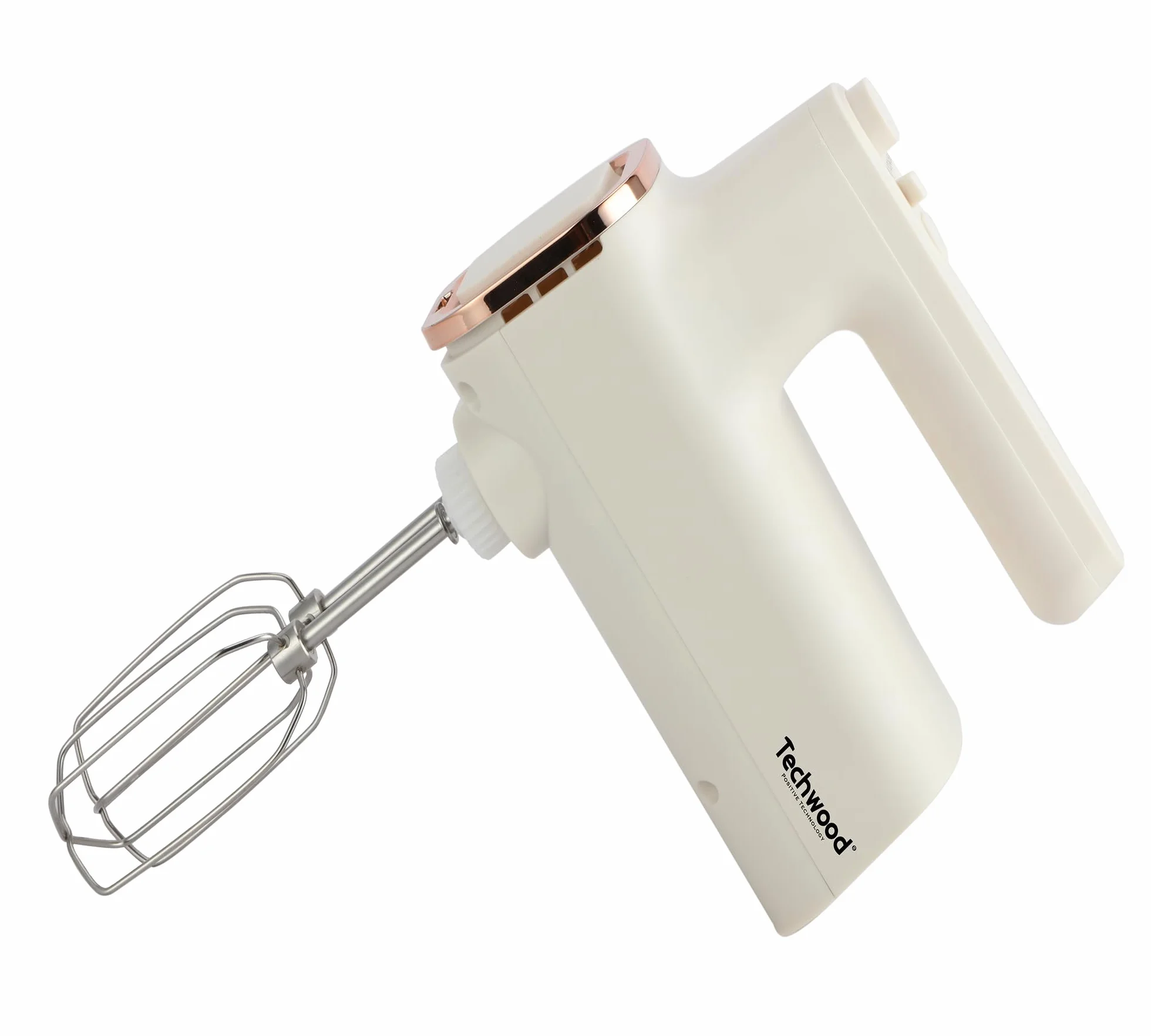 Techwood TMB-340 Mikser Kuchenny z 2 Misami 3,5L, 500W, Trzepaczka i Haki, Pokrywa z Okienkiem