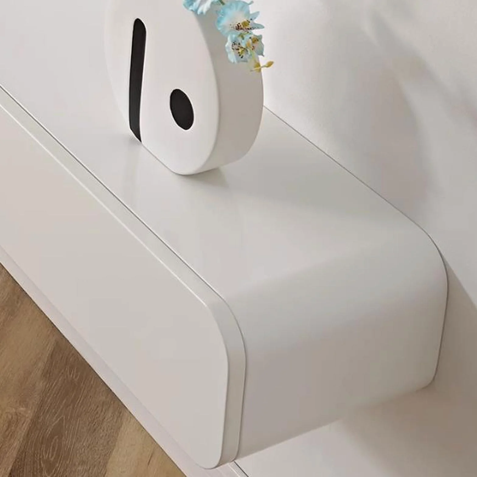 Wisząca półka pod telewizor Szafka pod TV Stolik pod TV Centrum Rozrywki Szafka do przechowywania Biurko Audio/Video Hutch Półka na elektronikę Podzespoły do ​​telewizora Witryny Półka do gier Biały