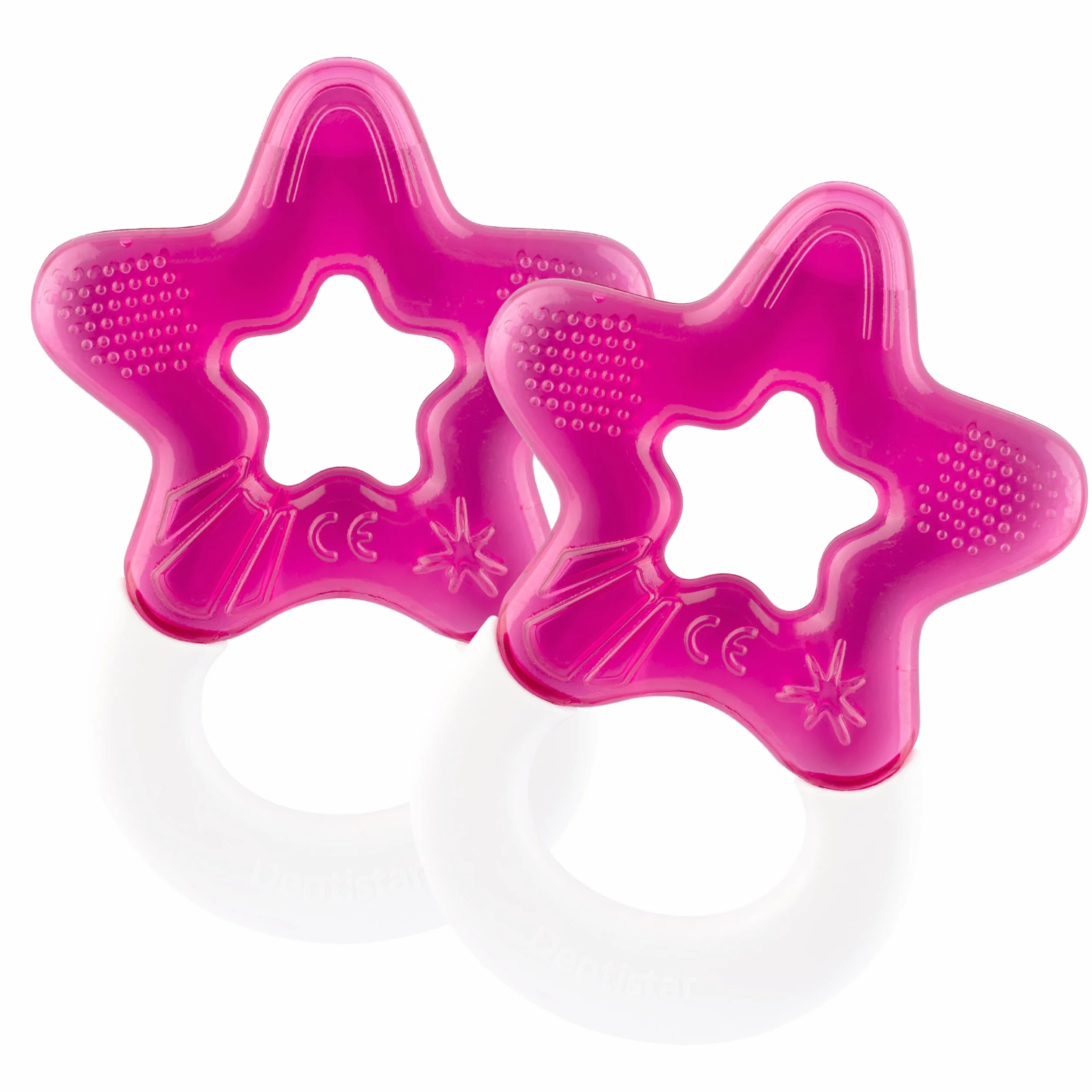 Dentistar Chłodzący pierścień do ząbkowania 1 Pcs Set - Od 3 miesiąca życia - Chłodząca pomoc przy ząbkowaniu i zabawka do ząbkowania dla niemowląt i małych dzieci - Bez BPA - Pink