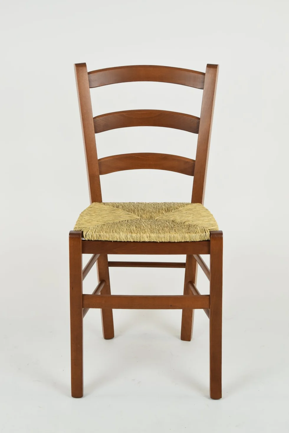 Tommychairs Zestaw 4 krzeseł Venice drewno bukowe jasny orzech siedzisko ze słomy