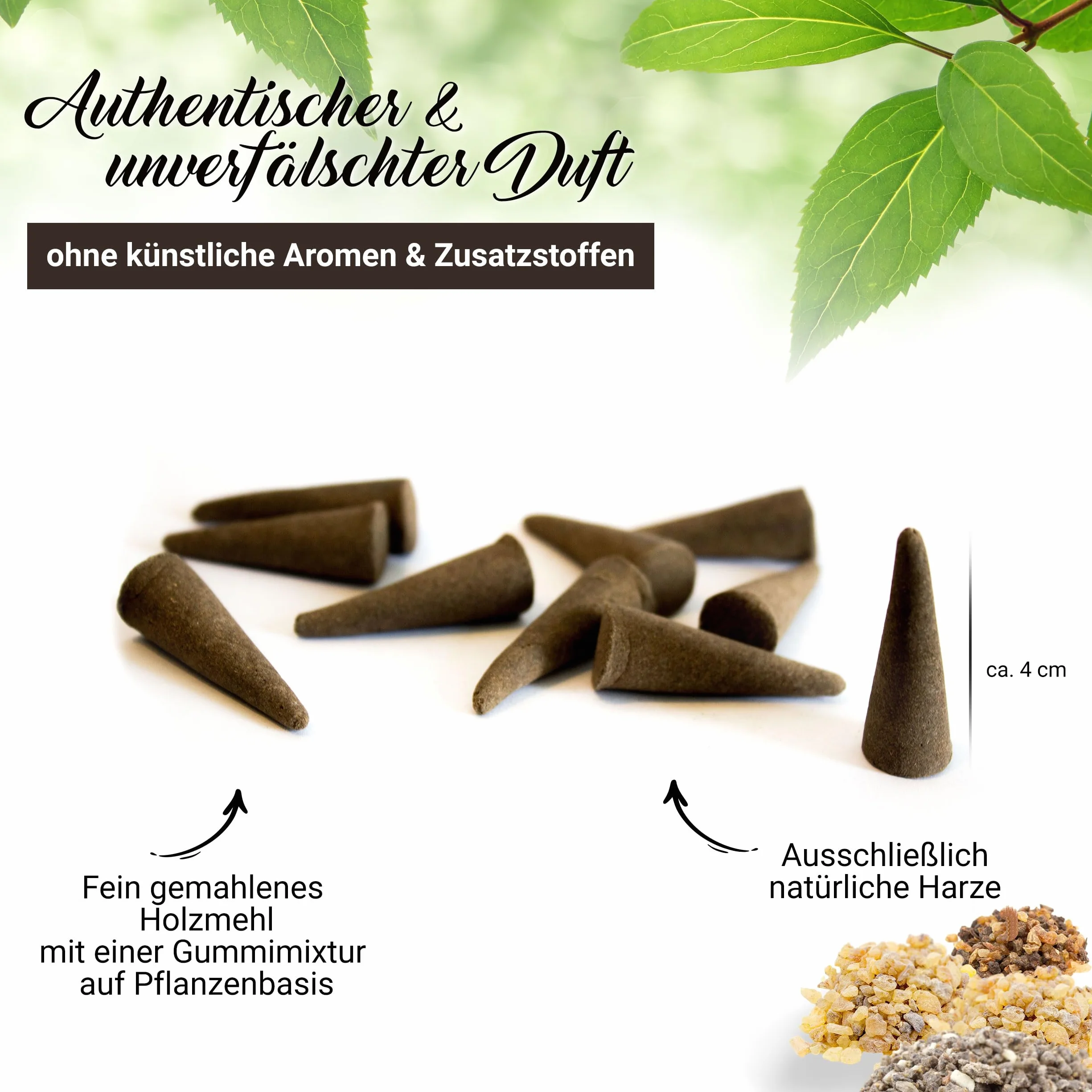 LUXflair Masala stożki kadzidłowe Copal (25 kadzidełek), 100% naturalne, z drobno zmielonymi żywicami. Autentyczne i ręcznie wykonane w Indiach