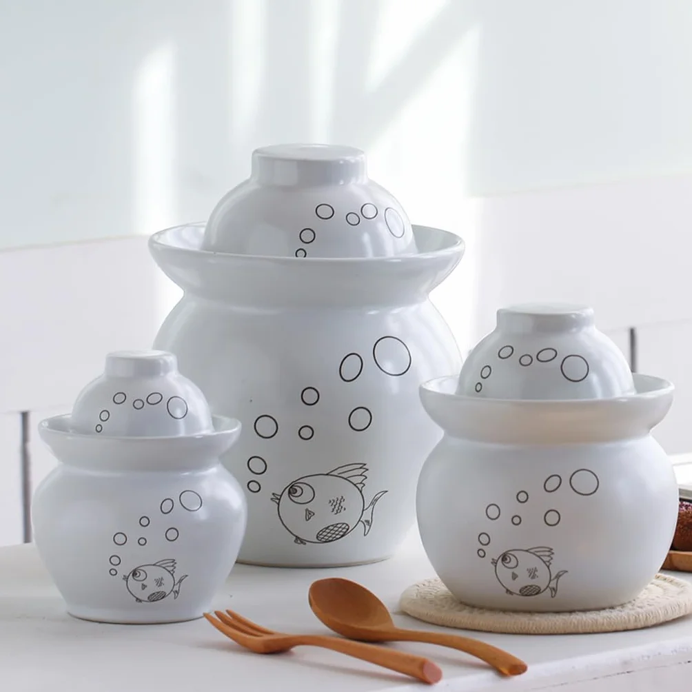Ceramiczny słoik na ogórki z pokrywkami, tradycyjny chiński porcelanowy garnek na ogórki, ceramiczny garnek do fermentacji z pokrywką z uszczelką wodną, garnek do kiszenia kapusty(Czerwony-7 kg