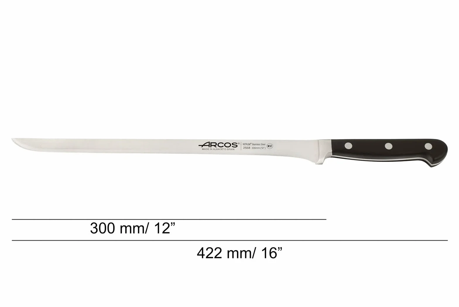 Nóż do krojenia serii Arcos Clasica, rozmiar ostrza 300 mm, czarny