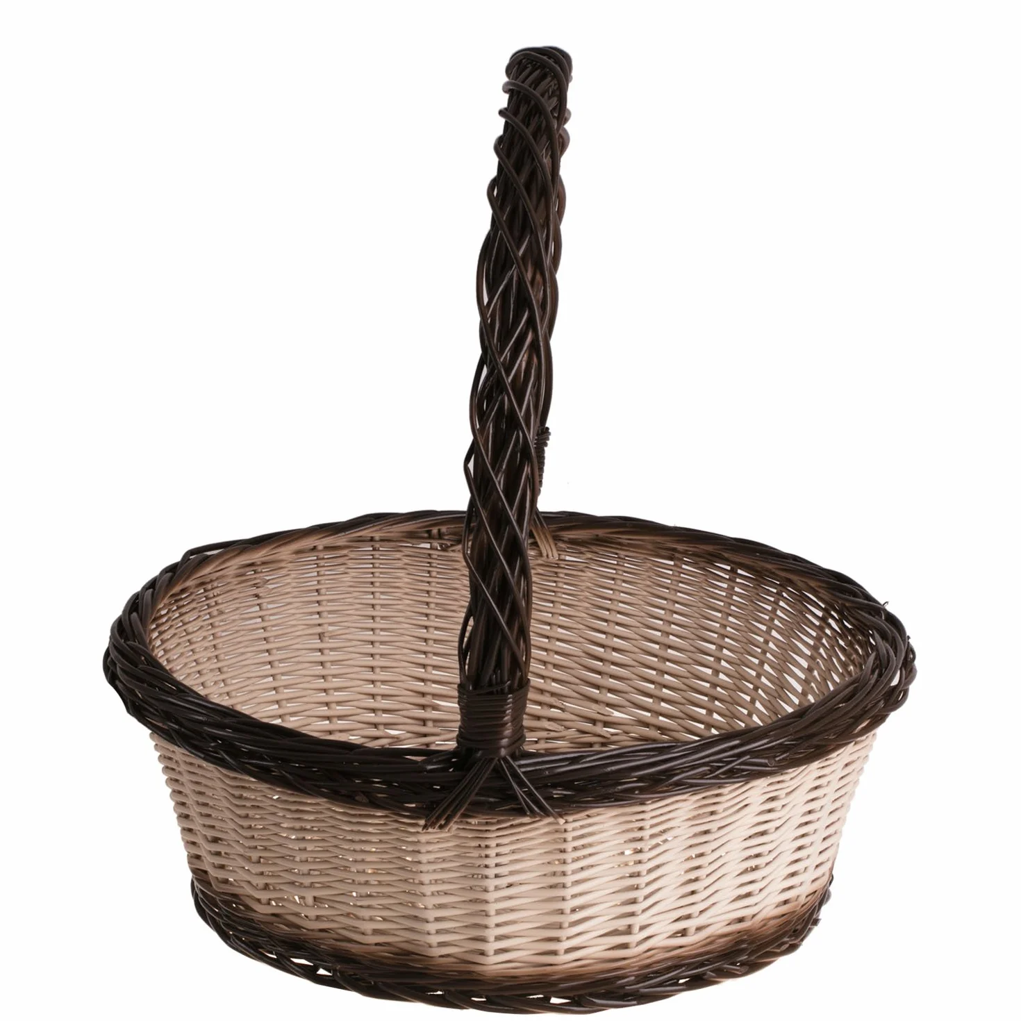 e-wicker24 Stojak ekspozycyjny, okrągły koszyk na zakupy, kosz na chrzest/pierwszą komunię/ślub, kosz na prezent