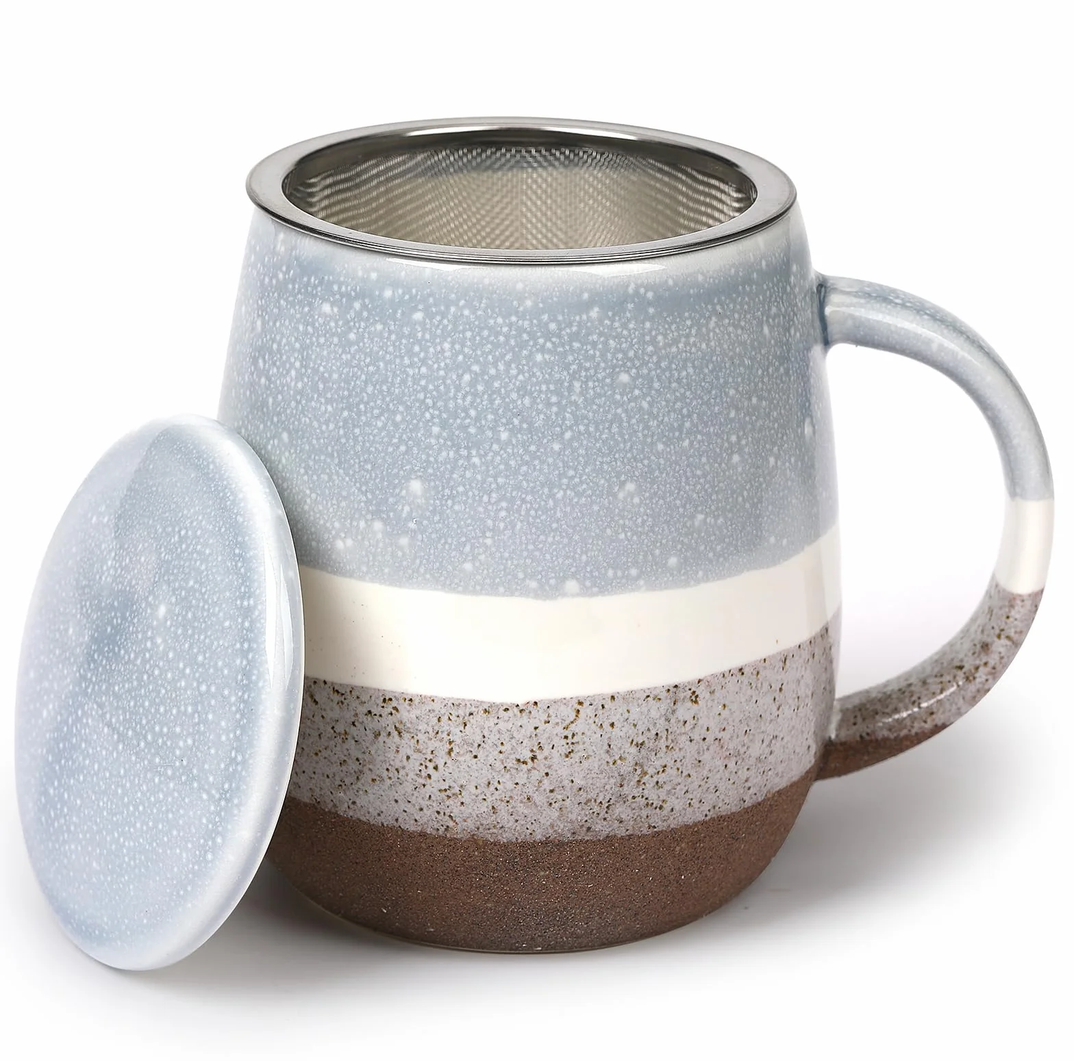 Filiżanka do herbaty z pokrywką i sitkiem, duża filiżanka do herbaty, ceramiczna, 400 ml, filiżanki do herbaty do namaczania, filiżanka do herbaty z sitkiem, filiżanka do herbaty z pokrywką