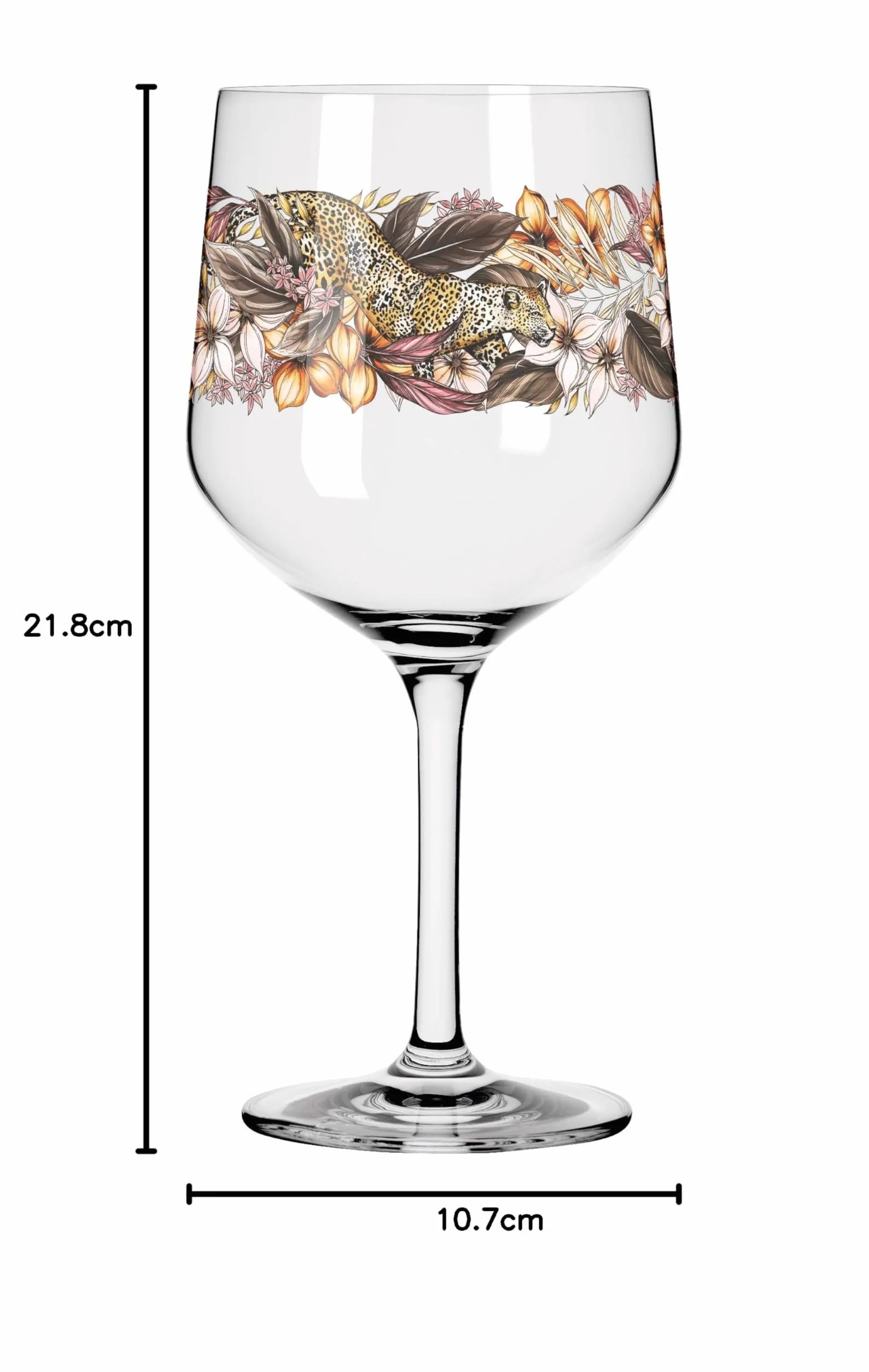 RITZENHOFF 3691002 Kieliszek do ginu, 700 ml, seria Shadow Fauna, zestaw nr 2, 2 sztuki, lampart i sowa - Made in Germany