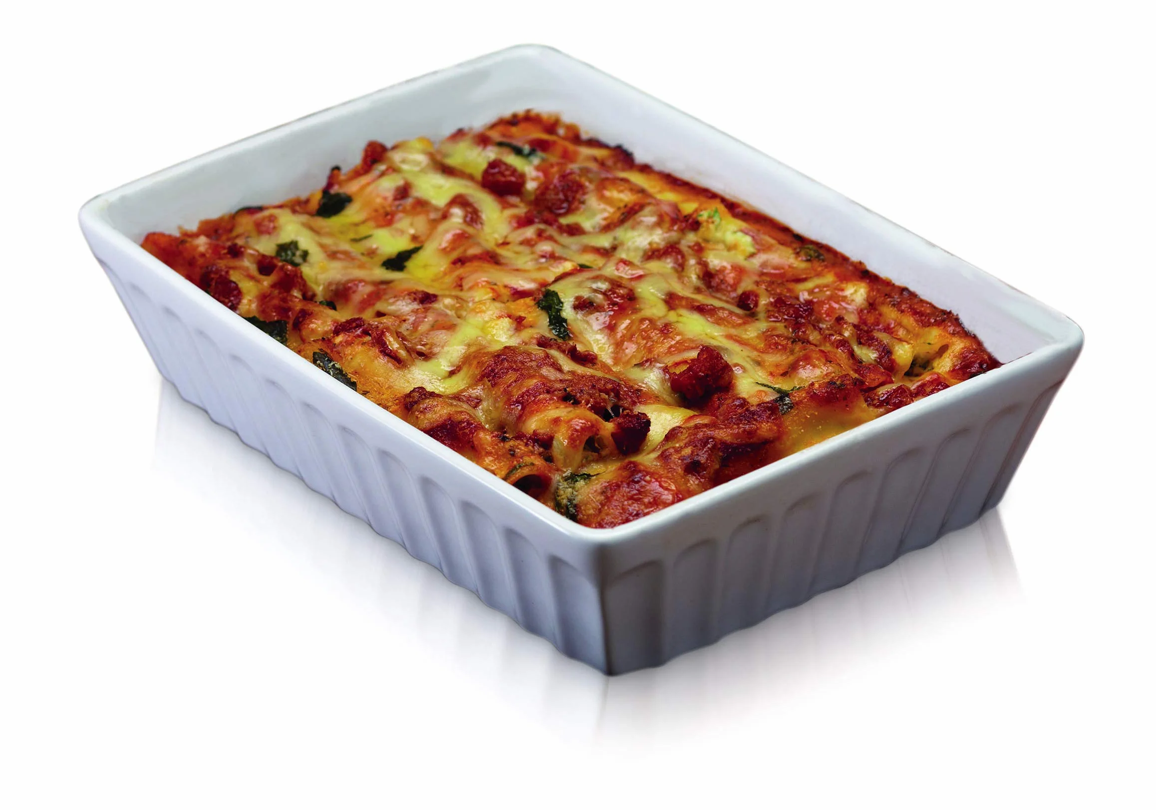 KitchenCraft Naczynie do Lasagne World of Flavours, Kamionka, 30 × 21 cm – Kolor Biały