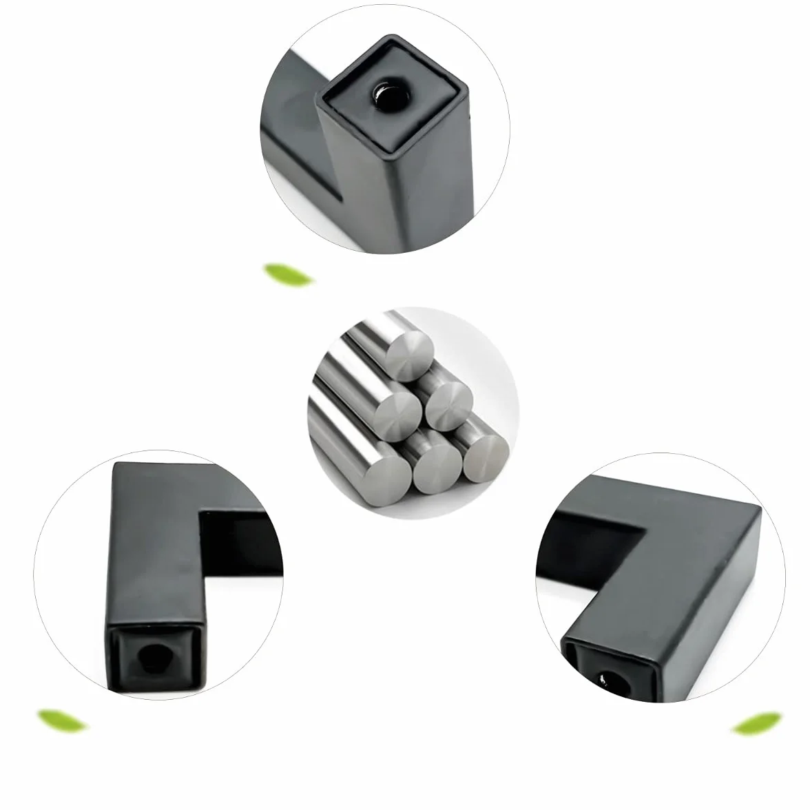 2-pak Uchwyty do szafek Uchwyty do szafek ze stali nierdzewnej czarny Uchwyty do drzwi kuchennych Gałki do szuflad meblowych (Centrum otworów 192mm)