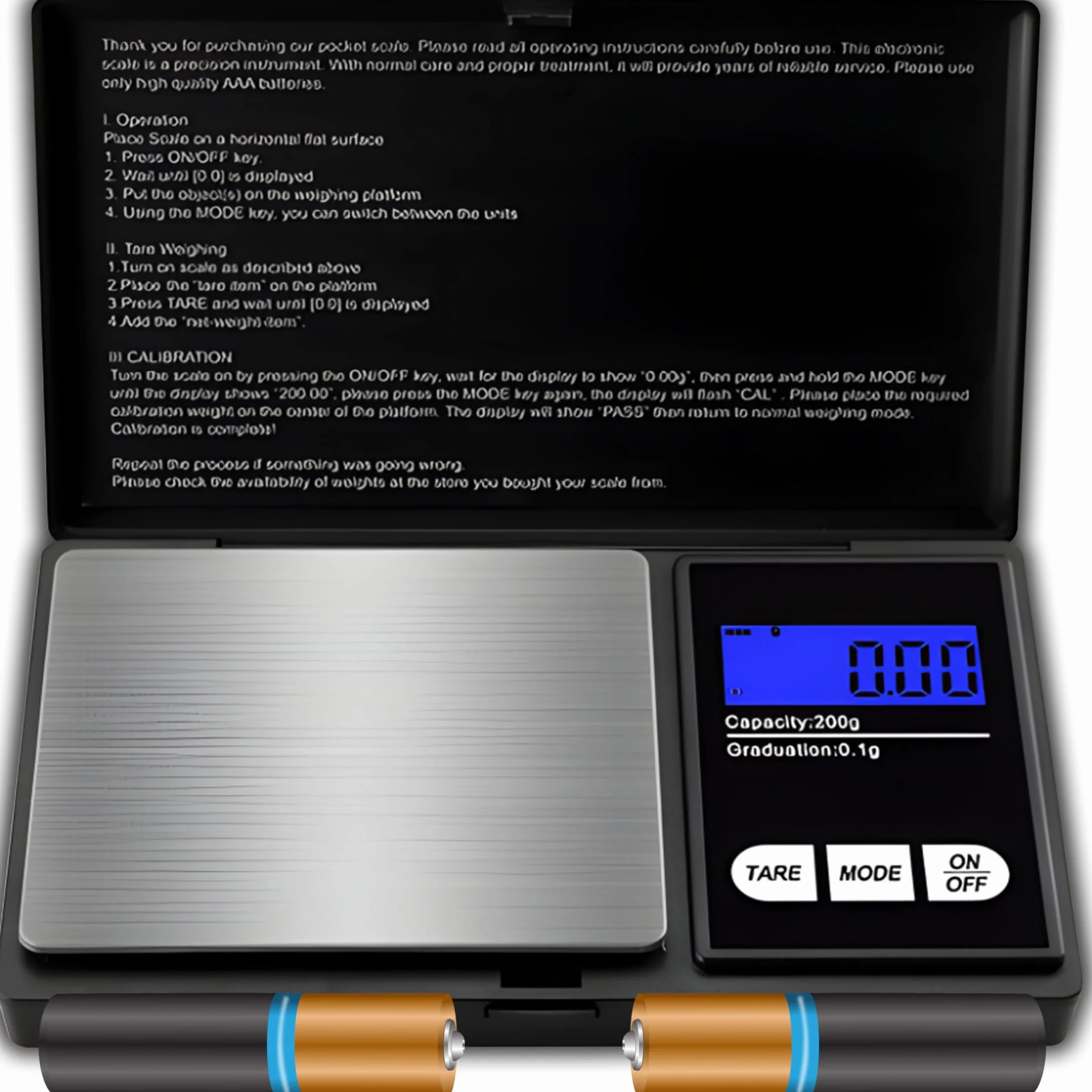 Retoo Cyfrowa Waga Kieszonkowa 200 g/0,01 g z Funkcją Tarowania i Wyświetlaczem LCD, Monetowa do Tabletek, Żywności, Mini Kuchenna, Biżuterii, Srebrno-Czarna