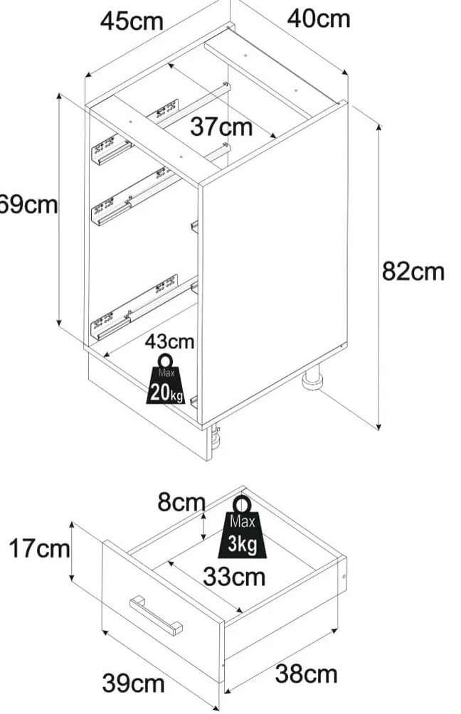 Zestaw Mebli Kuchennych 220 cm, Zabudowa Kuchenna z Szafkami Górnymi i Dolnymi, Kuchnia Modułowa do Samodzielnego Montażu Bez Sprzętu AGD, Styl Nowoczesny w Kolorze Dąb Wotan
