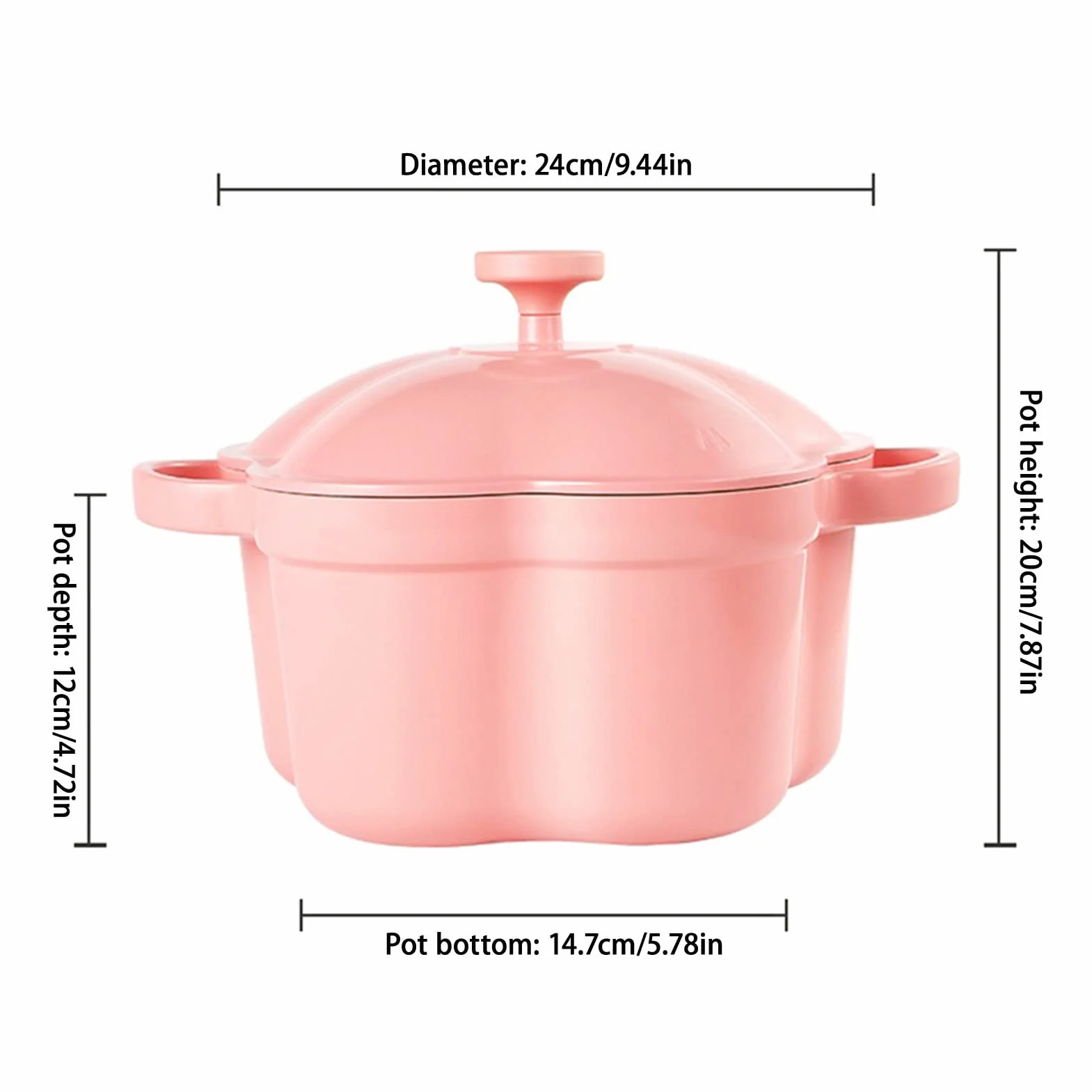 4L Dutch Oven Nieprzywierający Emalowany Garnek Do Duszenia Z Pokrywką Podwójne Uchwyty Stop Aluminium Do Pieczenia Chleba Gotowanie
