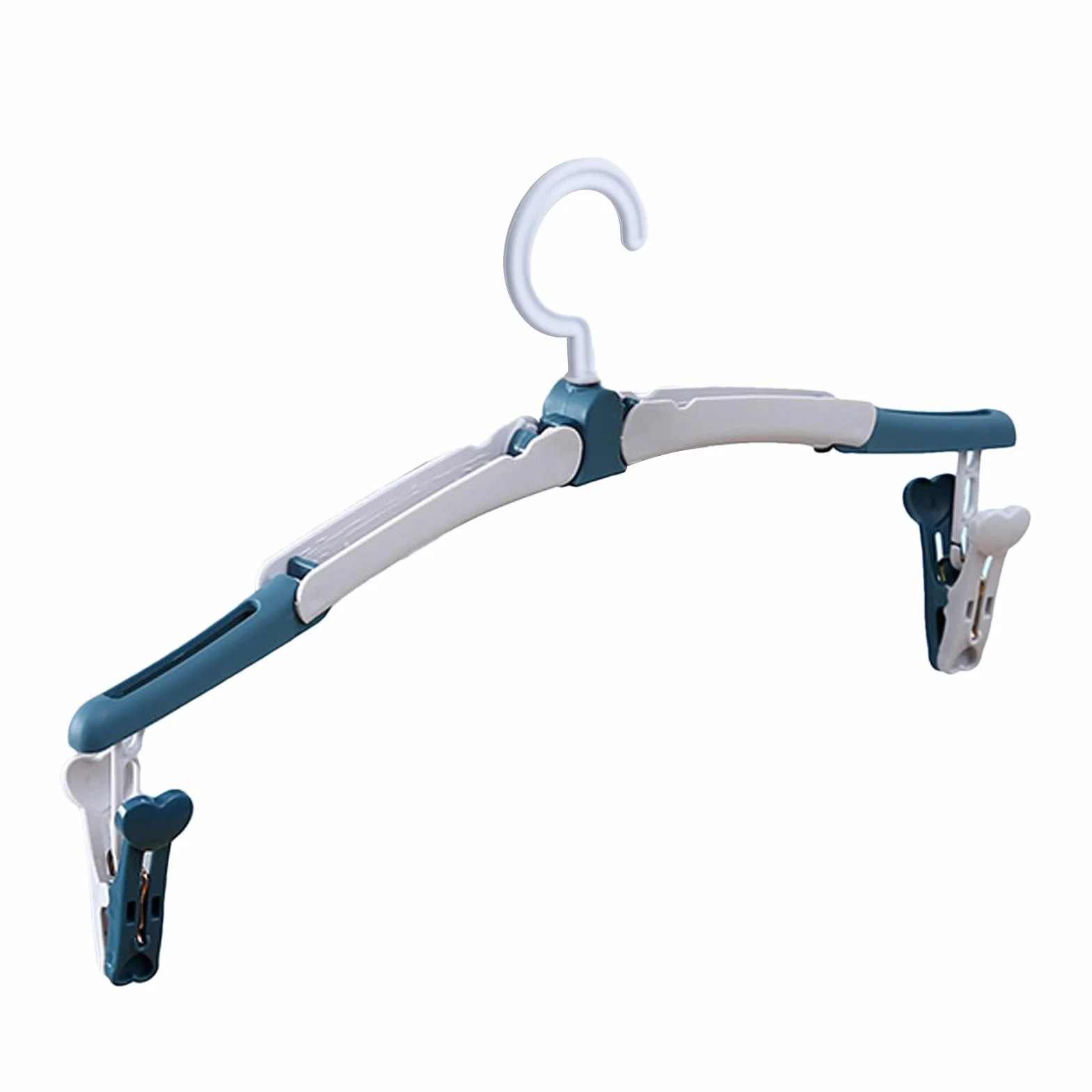 Travel Hangers, Foldable Clothes Hangers, Portable Anti-Slip Hanger, Space-Saving Design, Two Way Clips for Drying Garments, 15.16x5.98 Inches, Blue, Red, 1 Piece