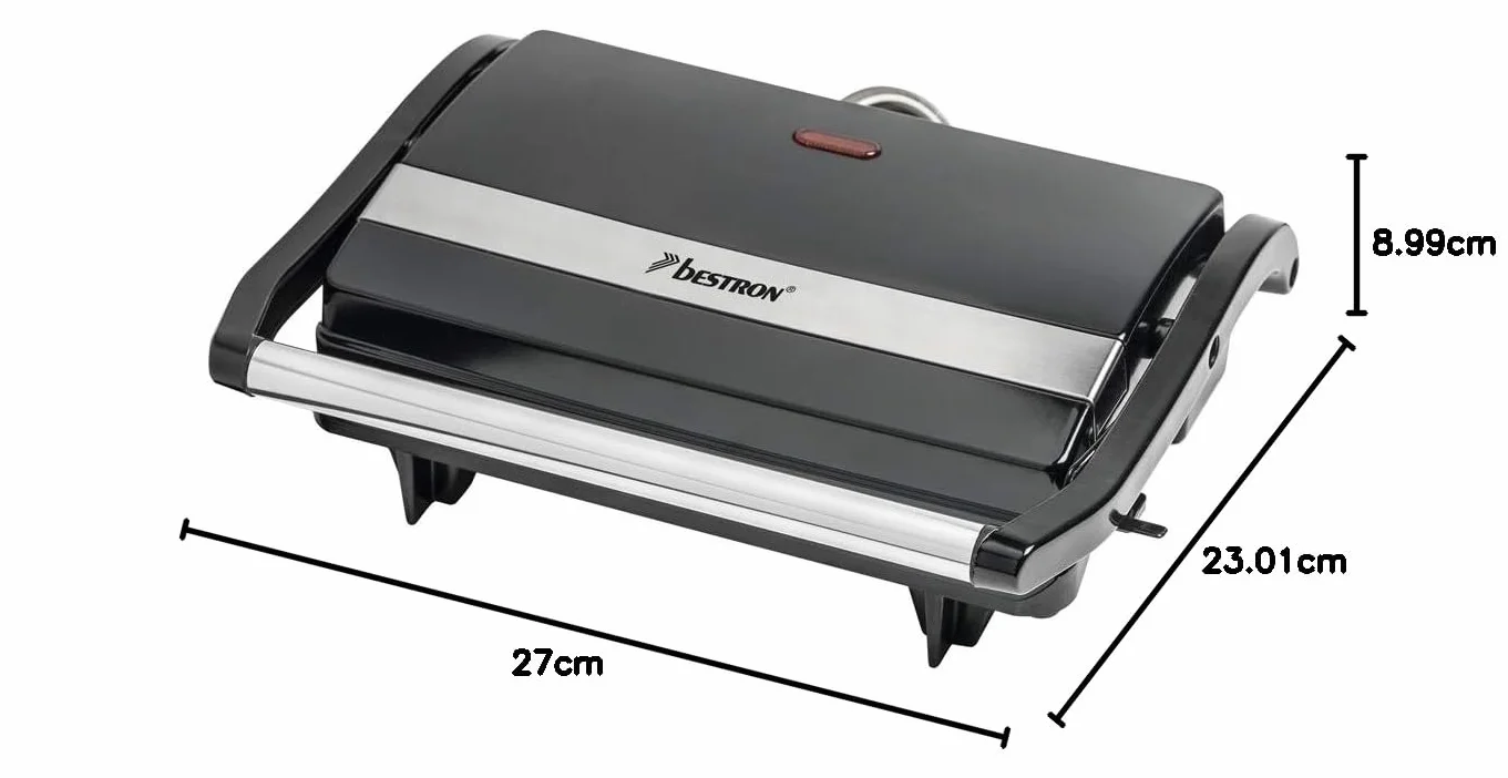 Bestron Grill Elektryczny, Czarny, 22,5 x 14 cm
