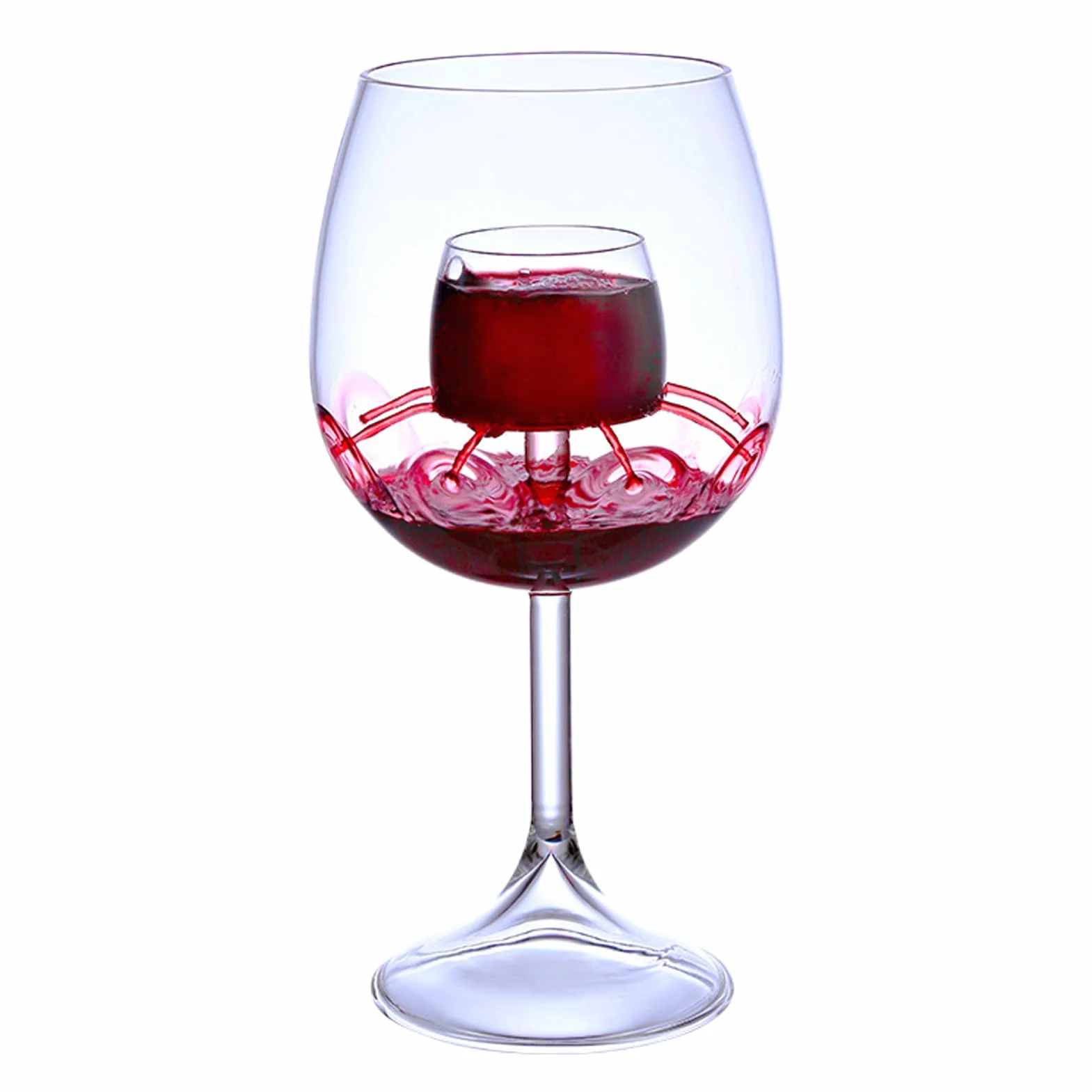 Szklana karafka do wina, kieliszek do wina fontannowego | Zestaw napowietrzających szklanek fontanny | Przezroczysty zestaw degustacji czerwonego, herbaty i kawy