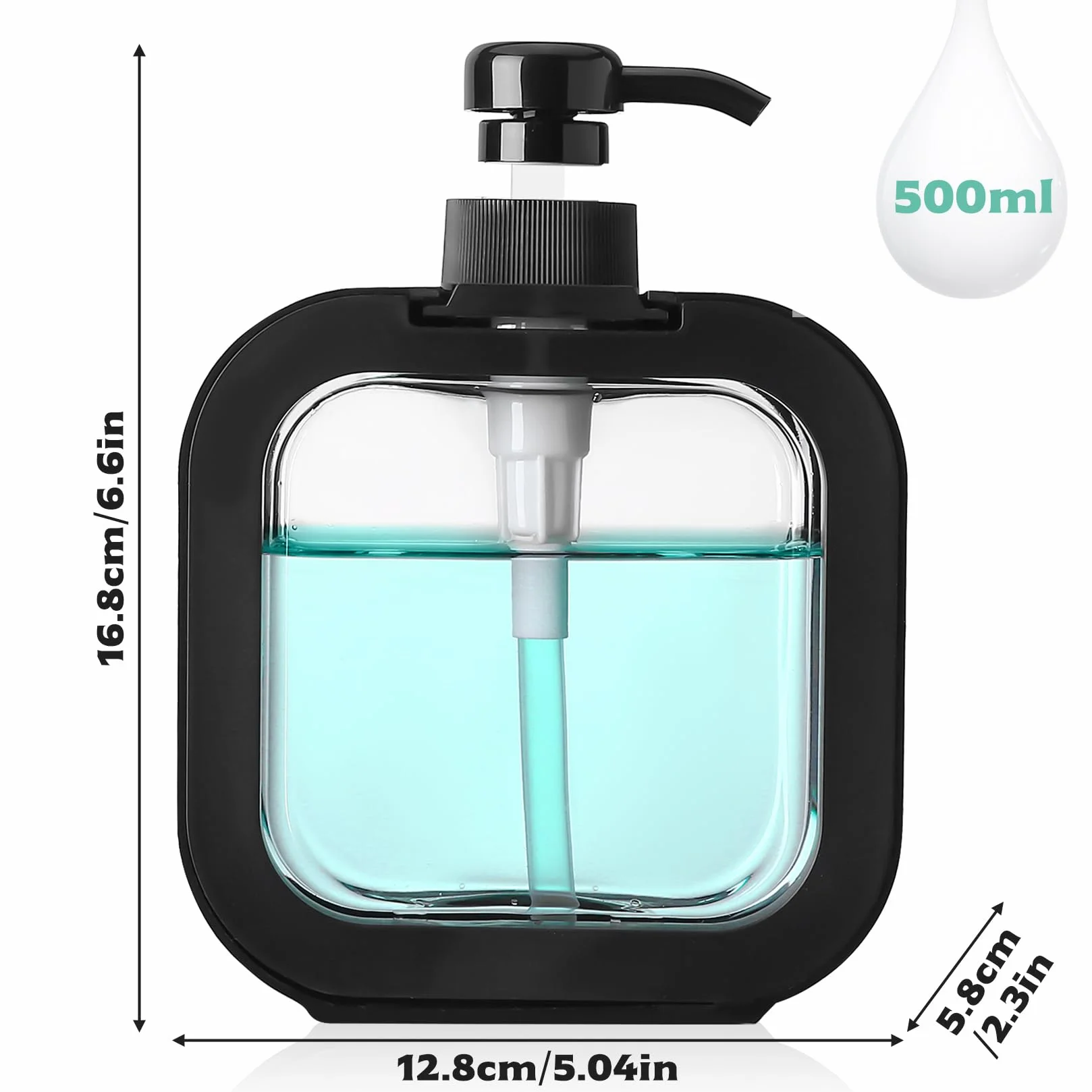 Dozownik czarnego mydła 500 ml 2 szt. butelka z pompką puste plastikowe