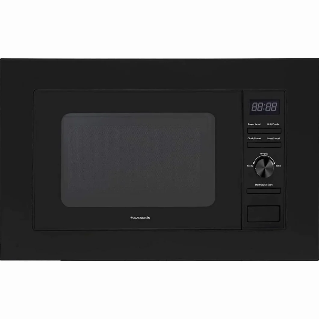 Wolkenstein WMW800-20GB EB Einbau Mikrowelle, 60 cm breit, 800 W, 20 L, 6 Leistungsstufen, Auftaufunktion, Grill 900 W, Kindersicherung, Schwarz