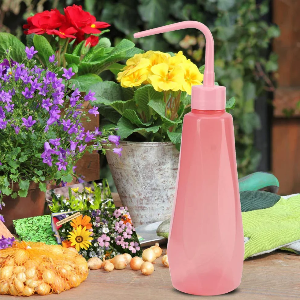 2Pcs Succulent Watering Bottles | 480ML Squeeze Bottle with 360° Nozzle & Silicone Hose | Plant Watering Can for Flowers/Plants/Potted Plants | Sturdy PE Material, Easy Control