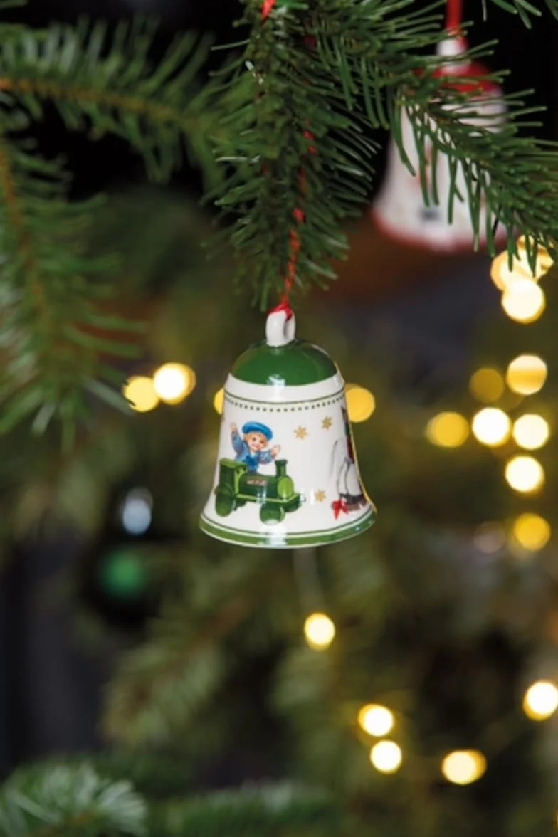 Villeroy & Boch - My Christmas Tree, dzwonek, zabawka, 5,5 x 5,5 x 6,5 cm, porcelana, zielona, 14-8622-6850, wielokolorowa, 5,5 x 5,5 x 6,5 cm