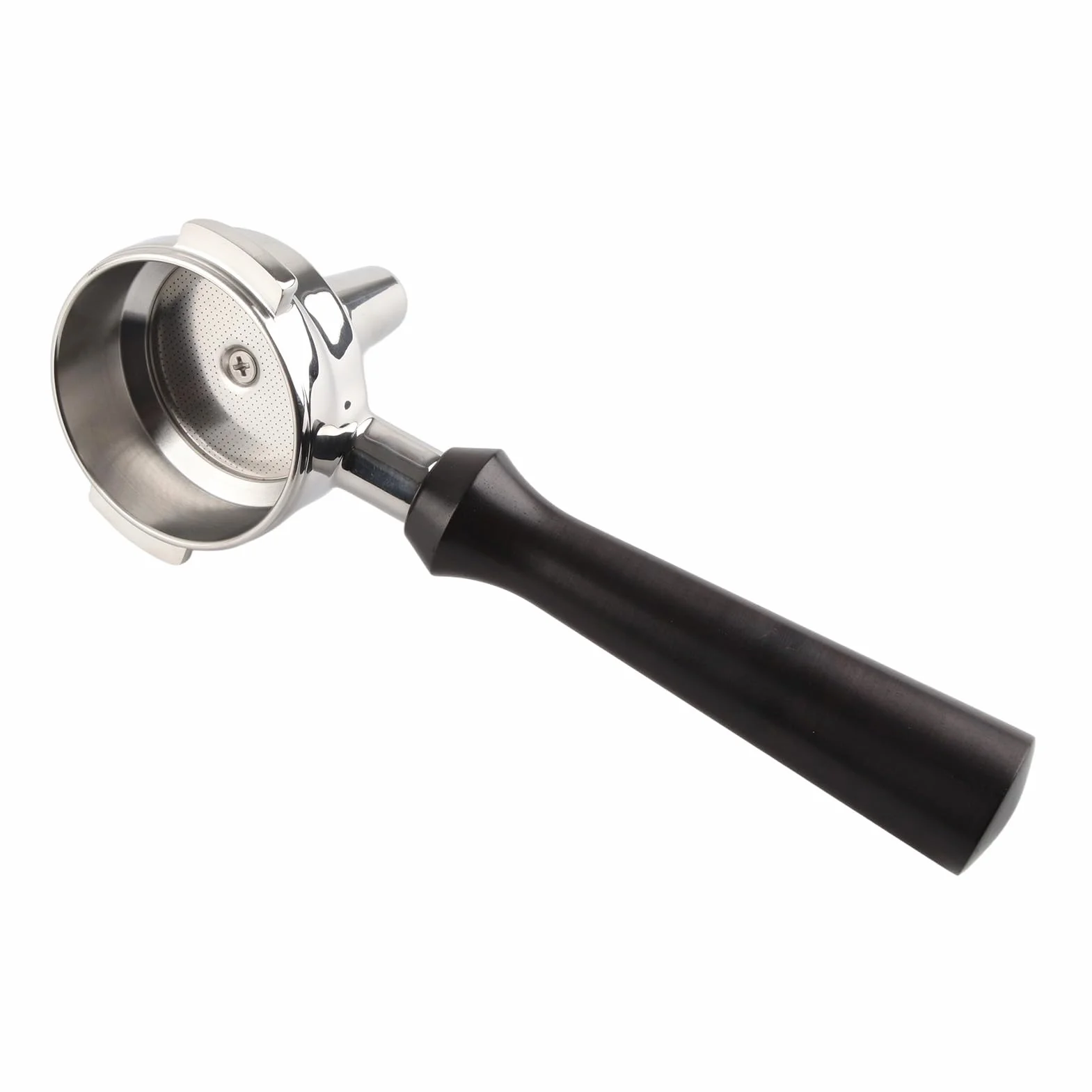 Keenso Kolba do Herbaty ze Stali Nierdzewnej 58 Mm z drewnianą rączką Zdejmowany Filtr do Kawy do Ekspresu Komercyjnego, do RANCILIO, do GA, do OTTIMA, do CASADIO (F. Drzewo sandałowe)