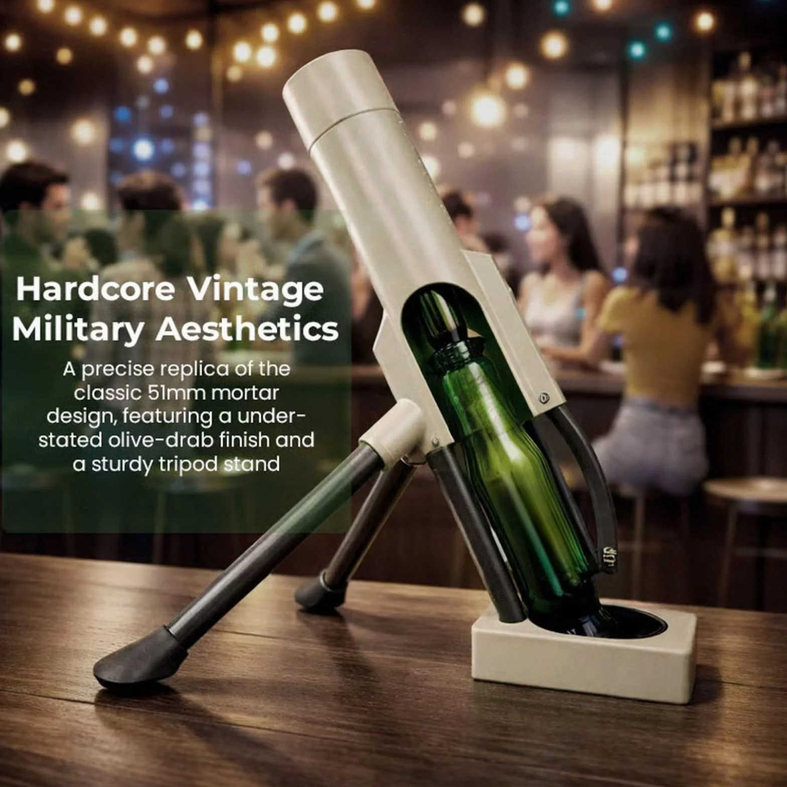 Otwieracz do butelek piwa w stylu moździerza, 51 mm, automatyczny wyrzut kapsla z mechanizmem naciskowym, Beer Bottle Mortar Opener zabawny, śmieszny moździerz do piwa bezręczny otwieracz do butelek
