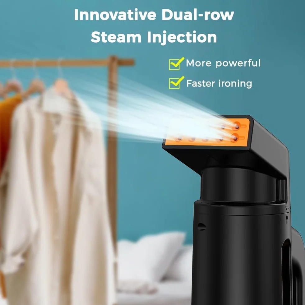 OLAYMEY Parownica do ubrań 700 W, szybkie nagrzewanie 40s, żelazko ręczne, łatwa pionowa prasownica parowa do podróży i domu