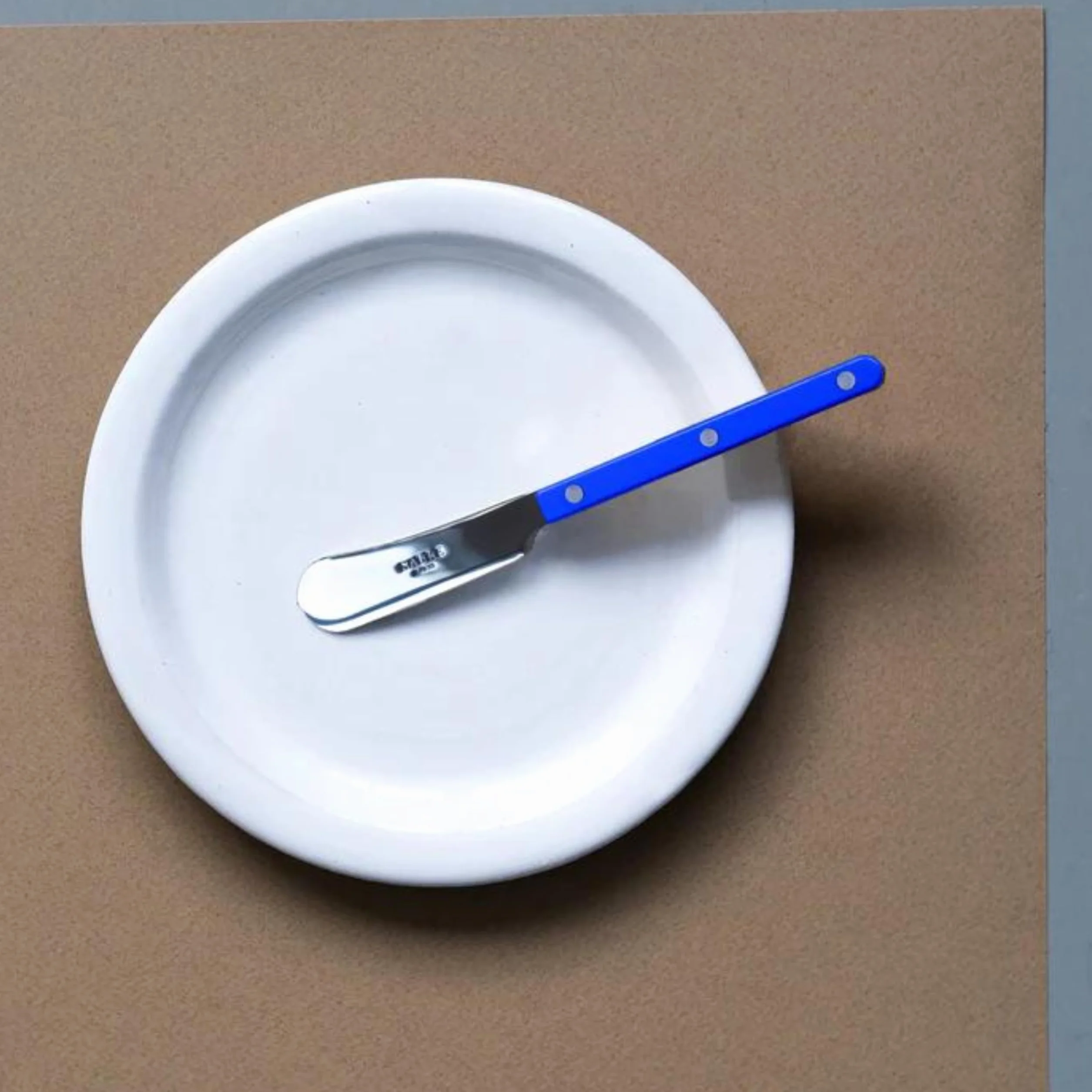 SABRE PARIS - Zestaw 2 noży do masła 14 cm - Bistrot - idealne do masła, do smarowania - stal nierdzewna i nylon - można myć w zmywarce - ultramaryna niebieska