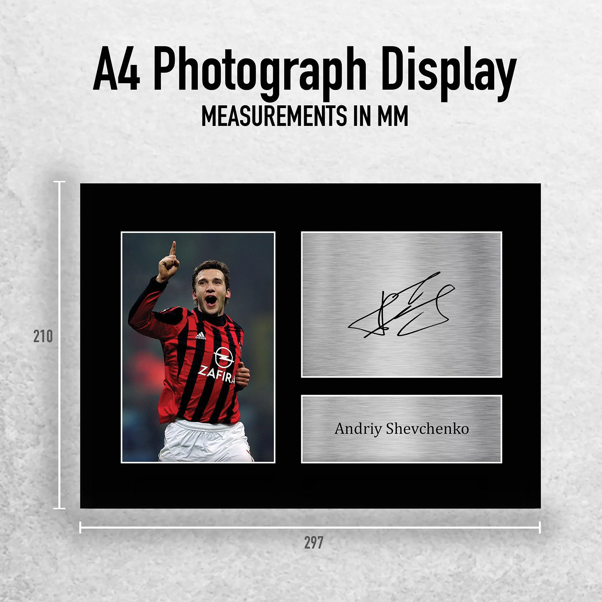 HWC Trading A4 Andriy Shevchenko A C Milan Prezenty Drukowane Podpisane Zdjęcie Z Autografem Dla Fanów Piłki Nożnej I Kibiców