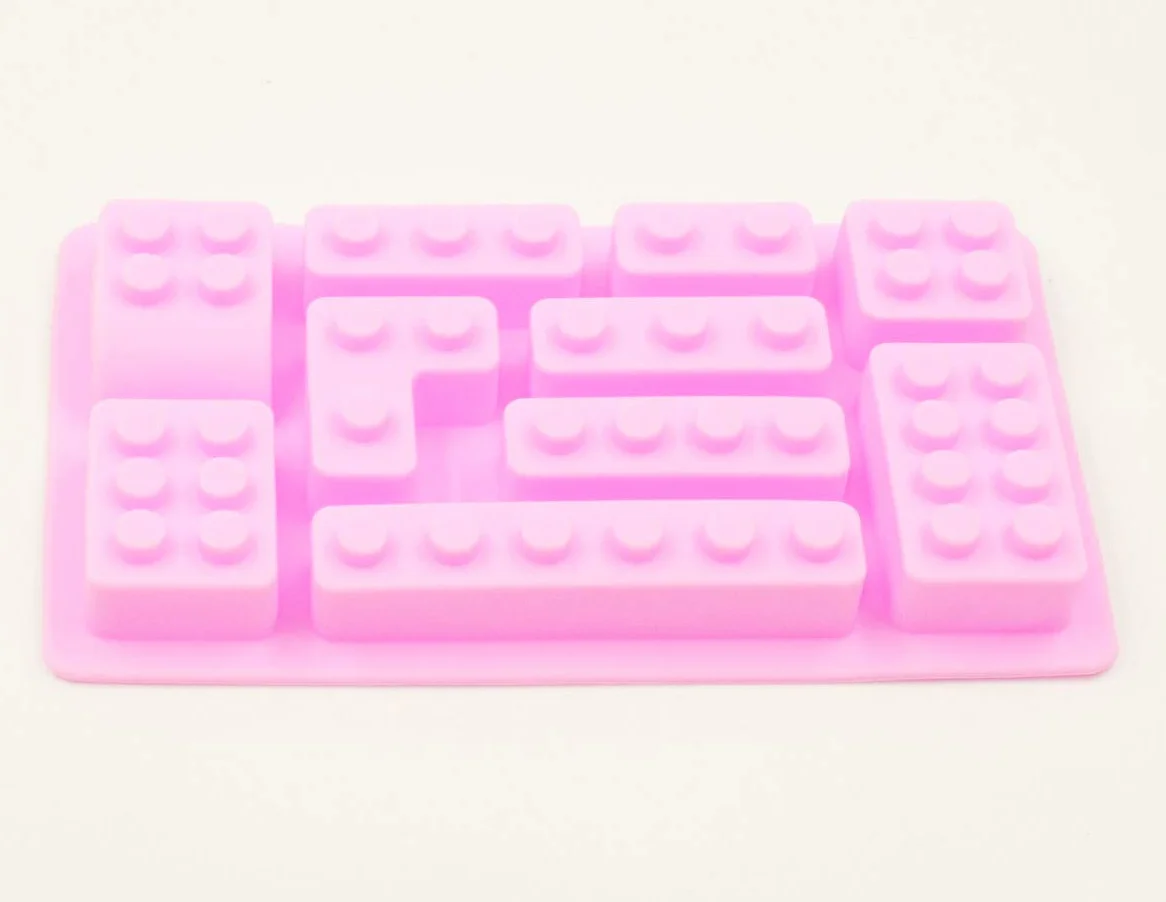 Selecto Bake Building Bricks Silikonowe foremki do kostek lodu, czekolady, cukierków do dekoracji babeczek na przyjęcia dla dzieci, nieprzywierające bloki, fondantu