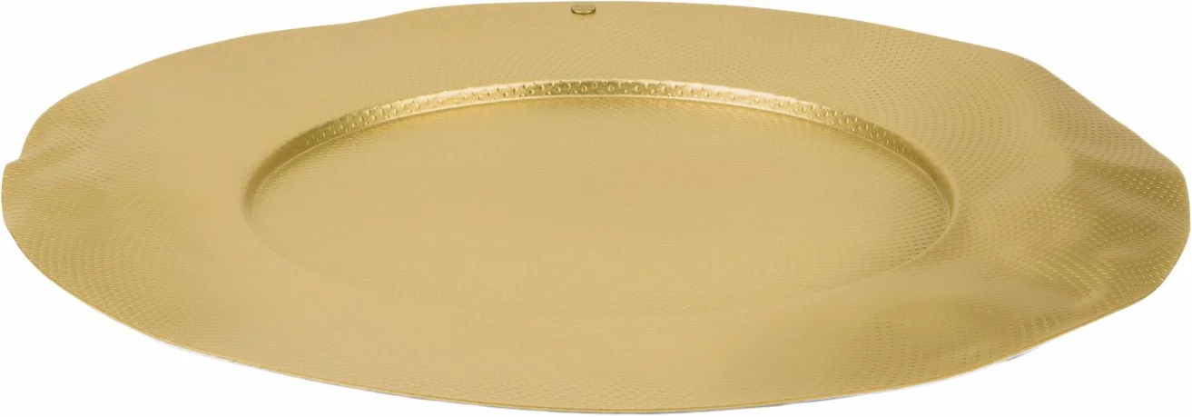 Alessi LC02 BR Sitges talerz na stół - mosiądz z dekoracyjnym reliefem, 33,00 x 33,00 x 1,50 cm