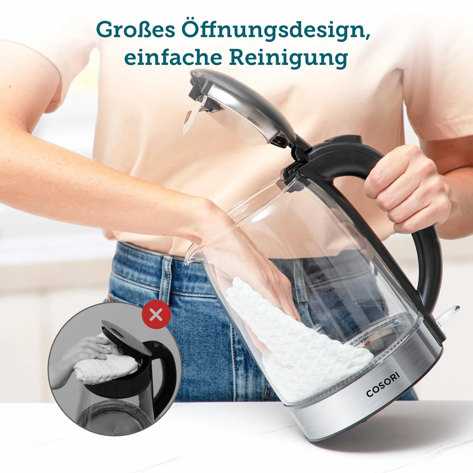 Cosori Czajnik Elektryczny, Czarny, 1,7L