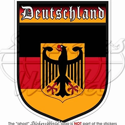 GERMANY Deutschland German Shield DEUTSCH 100 mm (4") winylowa naklejka na zderzak