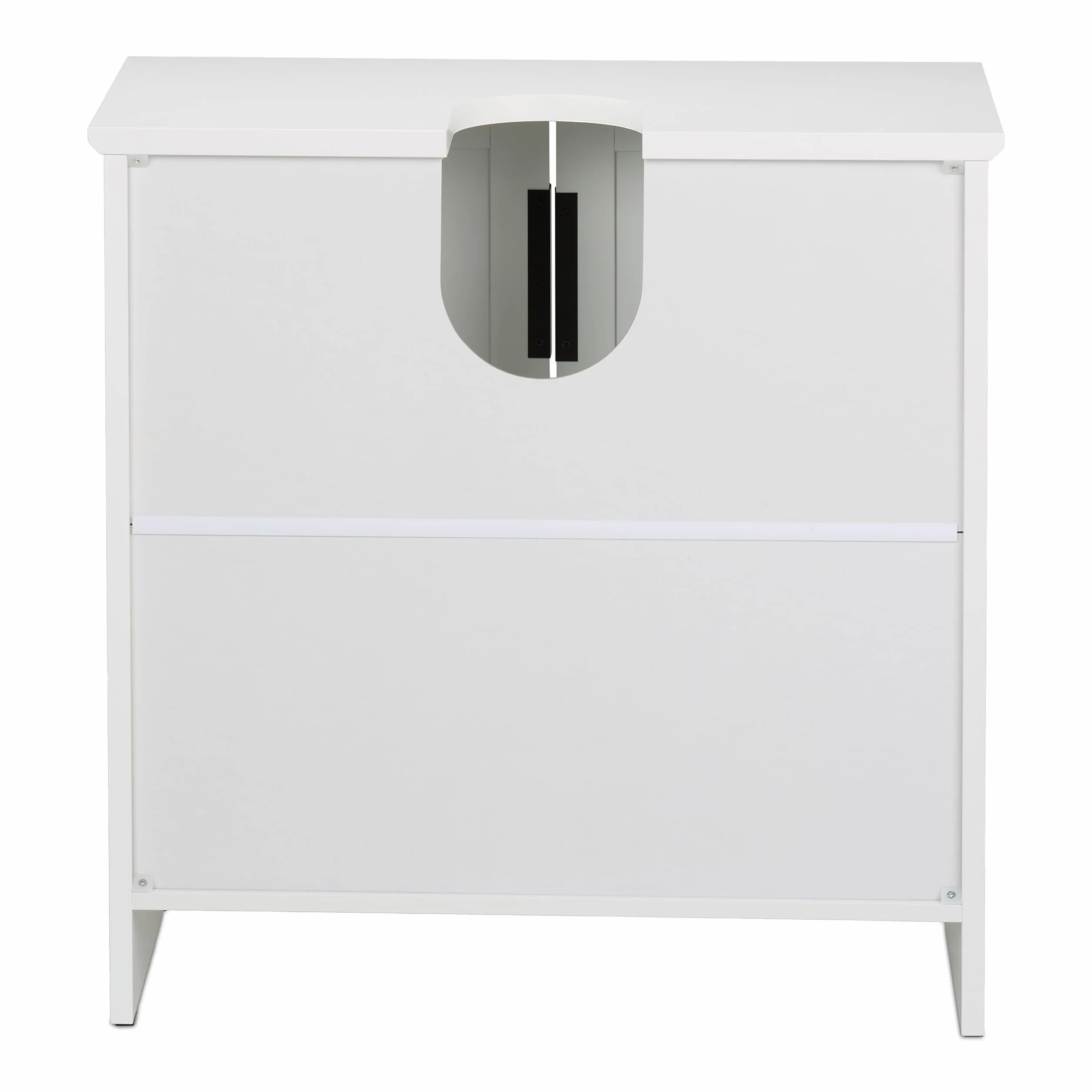 Relaxdays Szafka pod umywalkę, 2 drzwi, HWD: 60 x 60 x 30 cm, MDF, szafka łazienkowa, szafka pod umywalkę, biała, żelazko, płyta pilśniowa