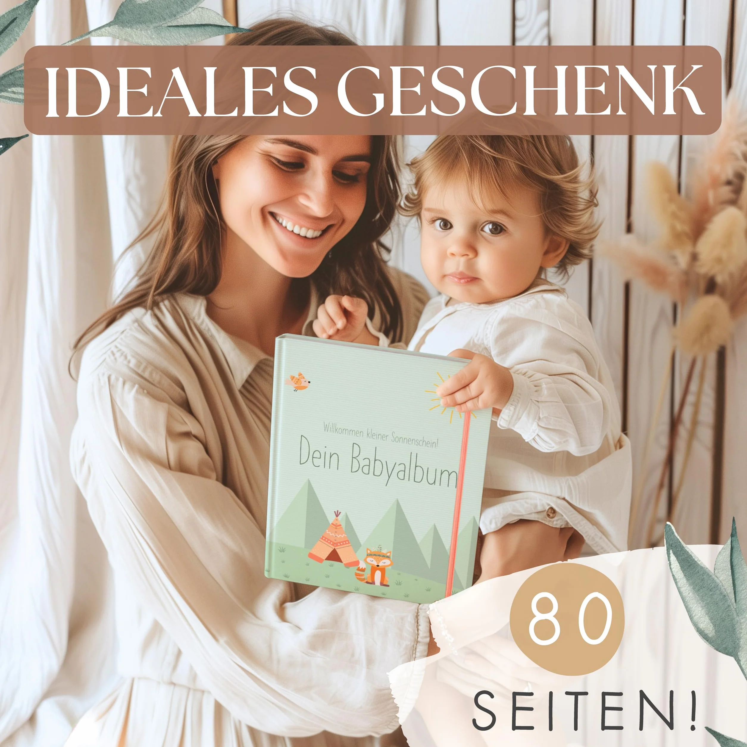 TWIVEE - Babyalbum - Babybuch zum Eintragen - Mädchen und Jungen - Baby - Erinnerungsbuch für das erste Jahr