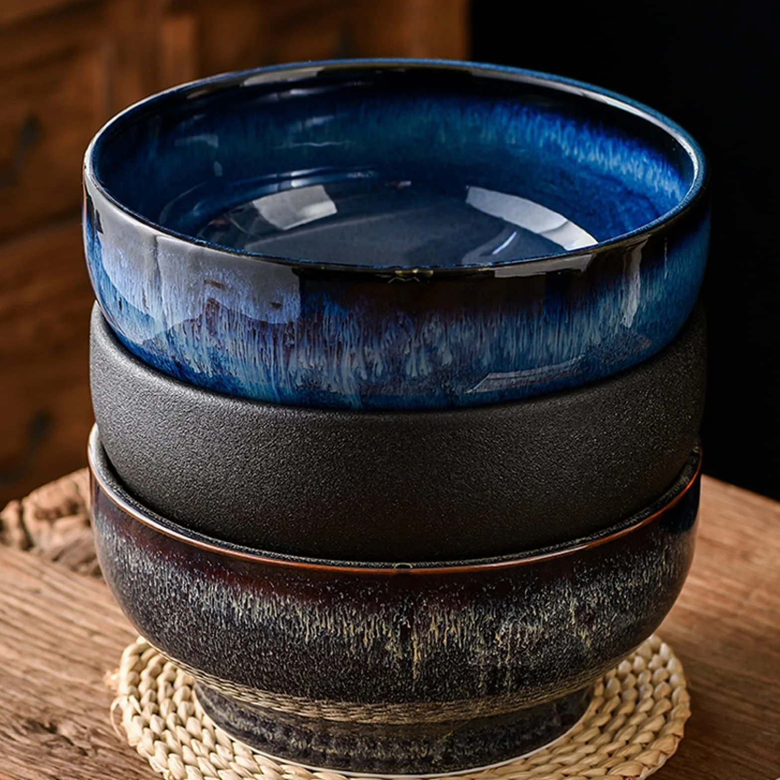 Miski na sałatki Ceramiczne miski na zupę, miski na zupę sałatkową, ceramiczne miski do sałatek, miski na jęczmień kuchenny, miski deserowe miska na sałatkę(C)