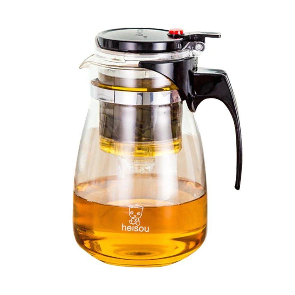1000ML szklany czajnik z wyjmowanym infuserem, Kungfu Tea Art szklany czajnik ze stali nierdzewnej Dżanka filtracyjna ze stali nierdzewnej z infuserem (750ML)