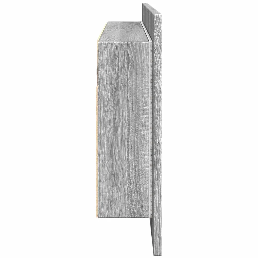 Szafki i przechowywanie – szafka łazienkowa LED z lustrem szara Sonoma 100 x 12 x 45 cm