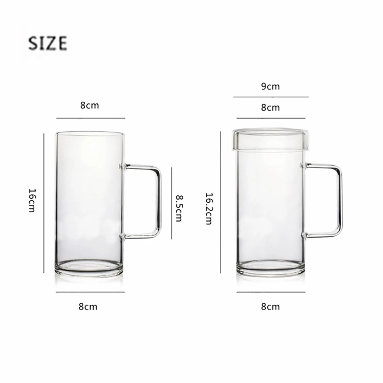 Szklane kubki do kawy Ręcznie robione, odporne na ciepło, przezroczyste szklane kubki do kawy 700 ml, kubek do soku, kubek do wody i piwa, biurowe szklanki do kawy,B